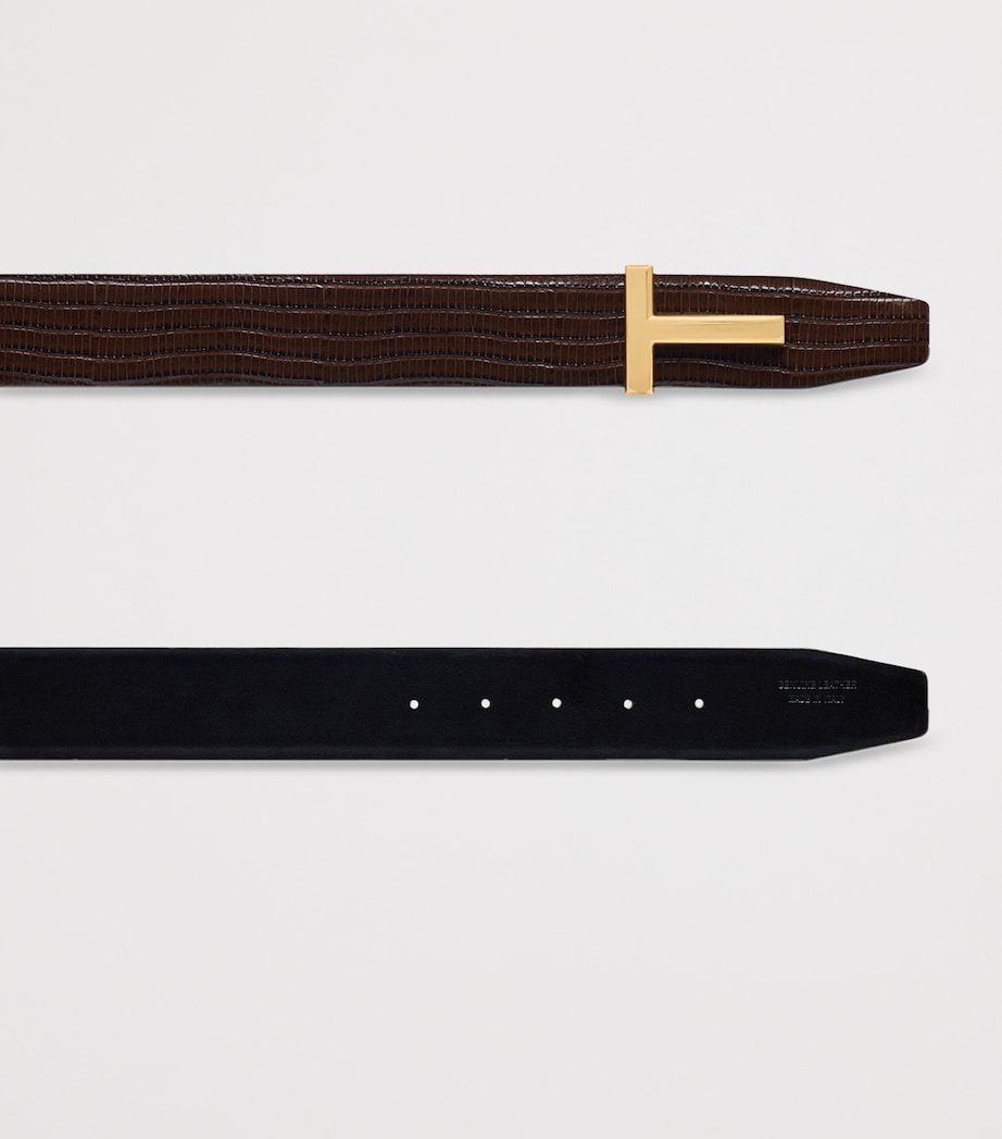 Leather Reversible T Icon Belt 1B053 Image 2