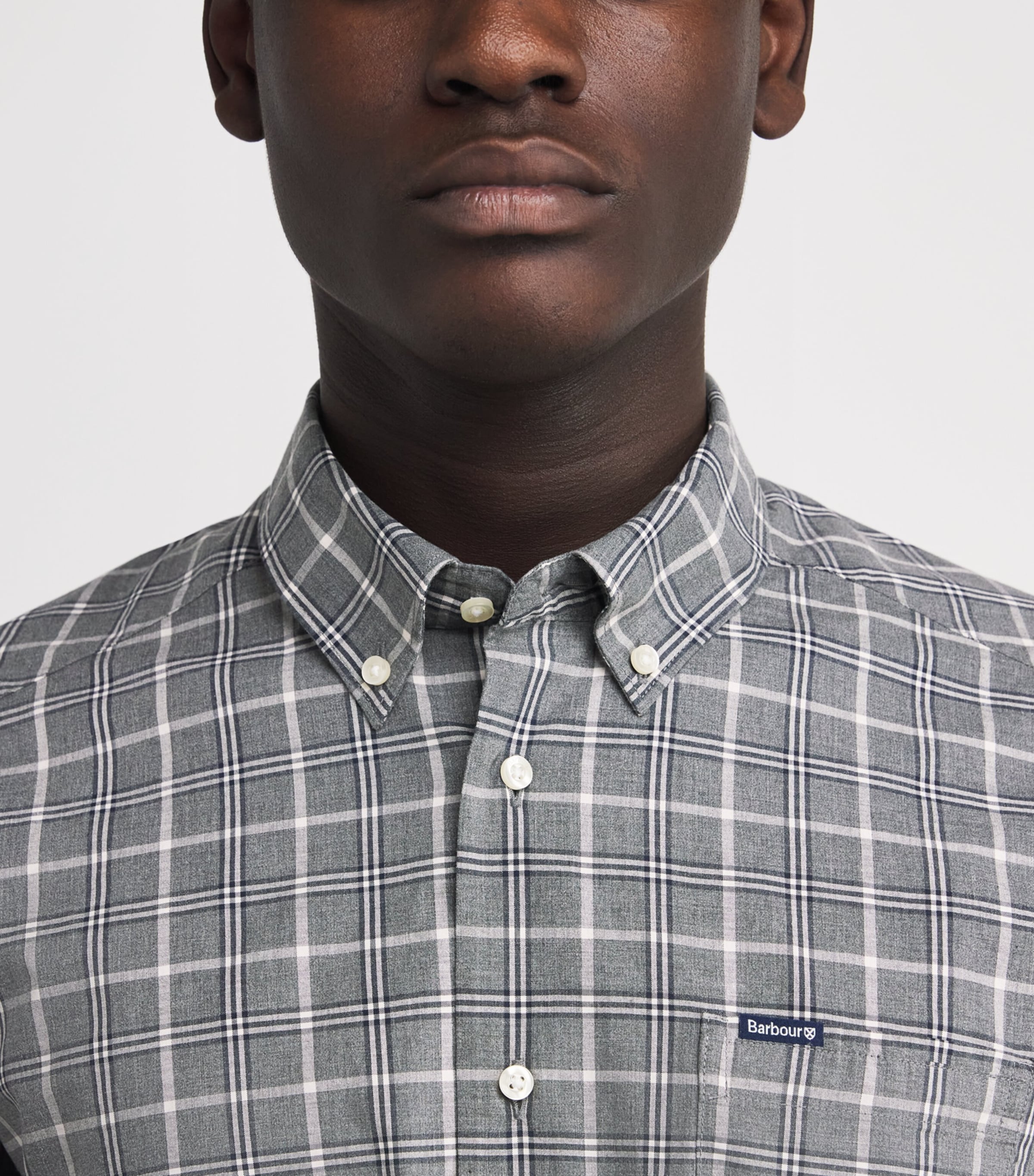 Cotton Check Bramham Shirt GY31 GREY MARL Image 6