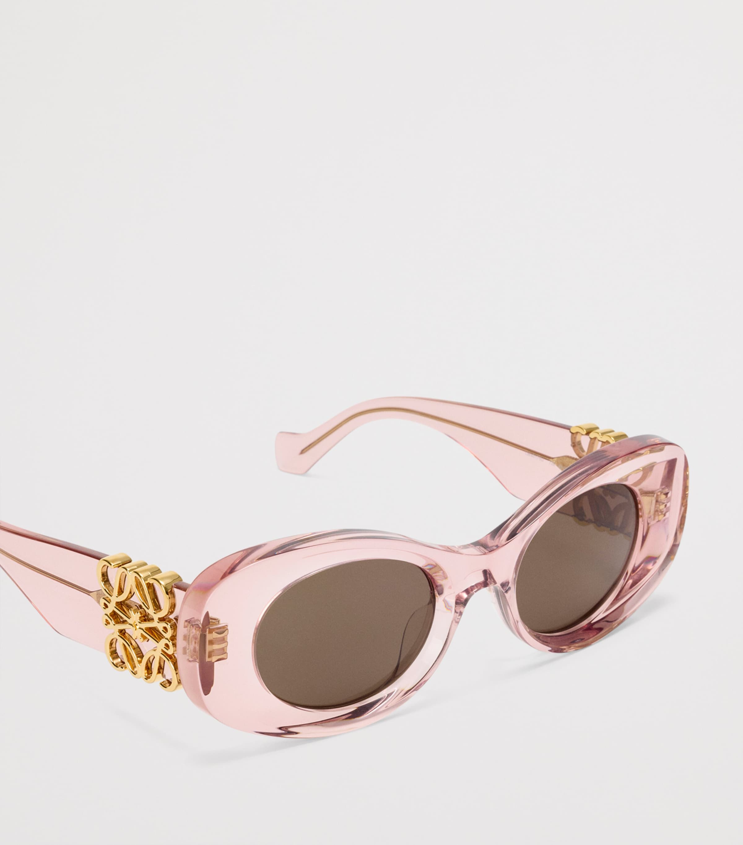 LOEWE Bevelled Oval Sunglasses Transparent Rose Image 4