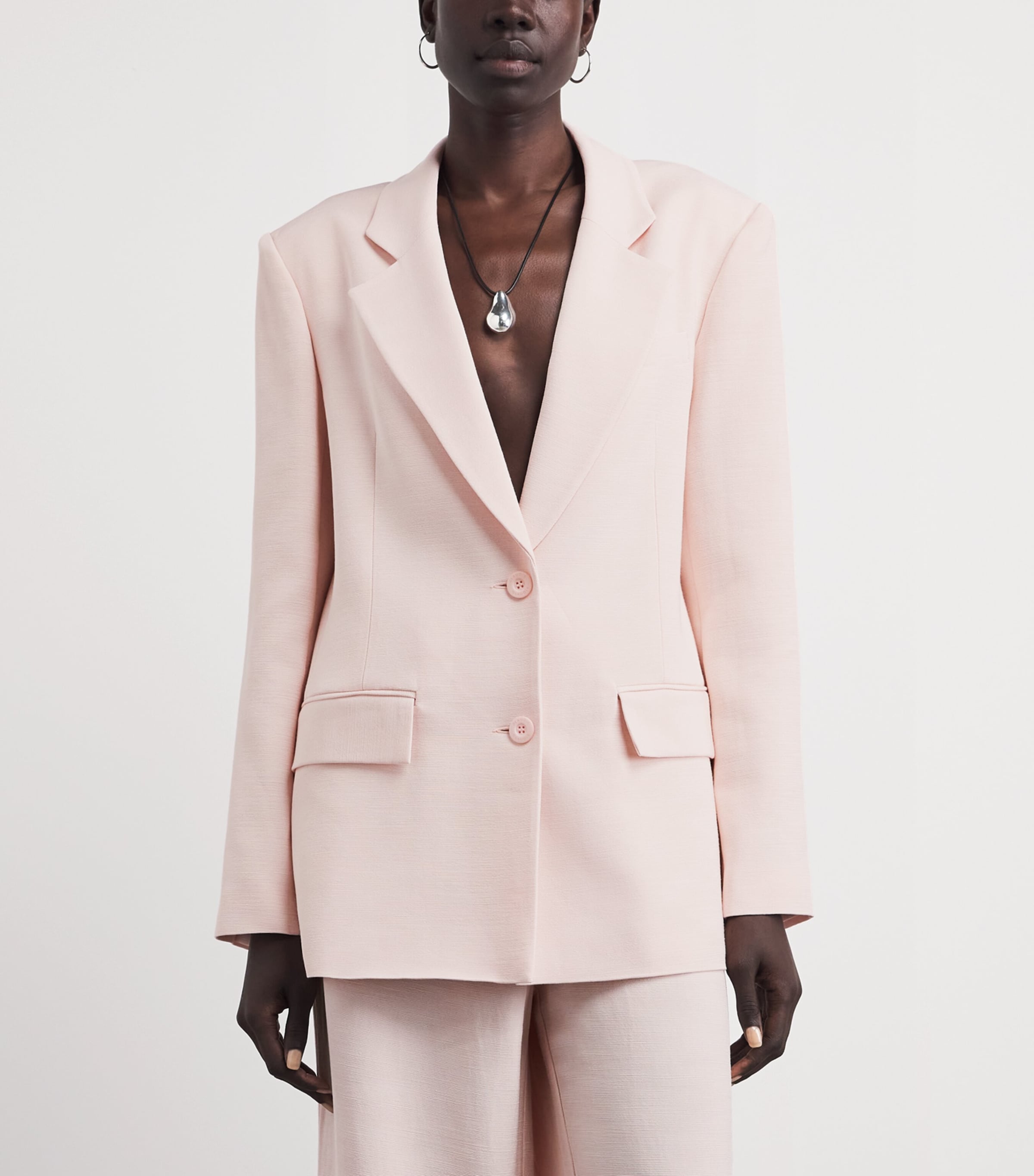 Claudie Pierlot Womens Single-Breasted Blazer Pale Pink Image 4