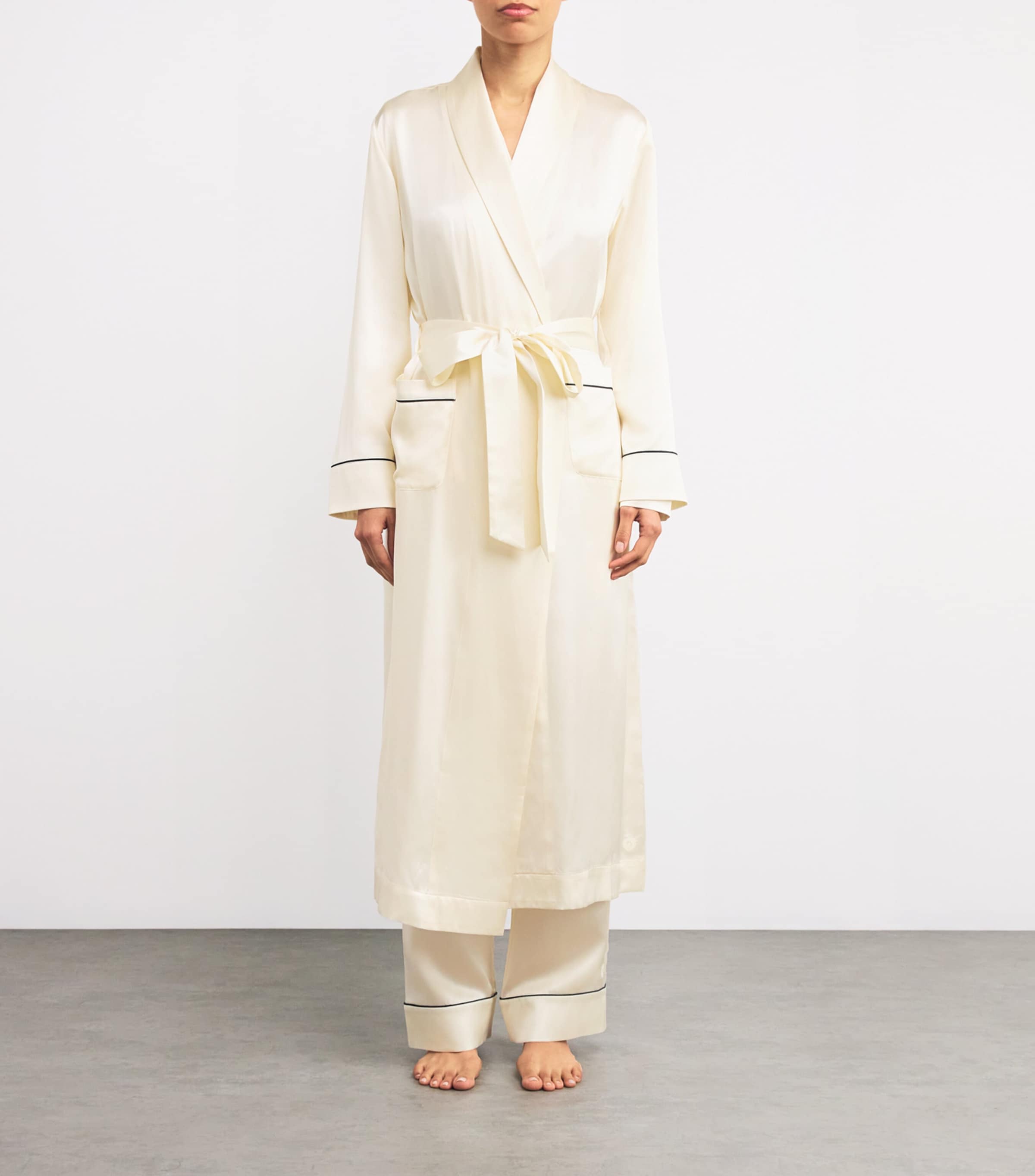 Silk Satin Robe IVORY Image 2