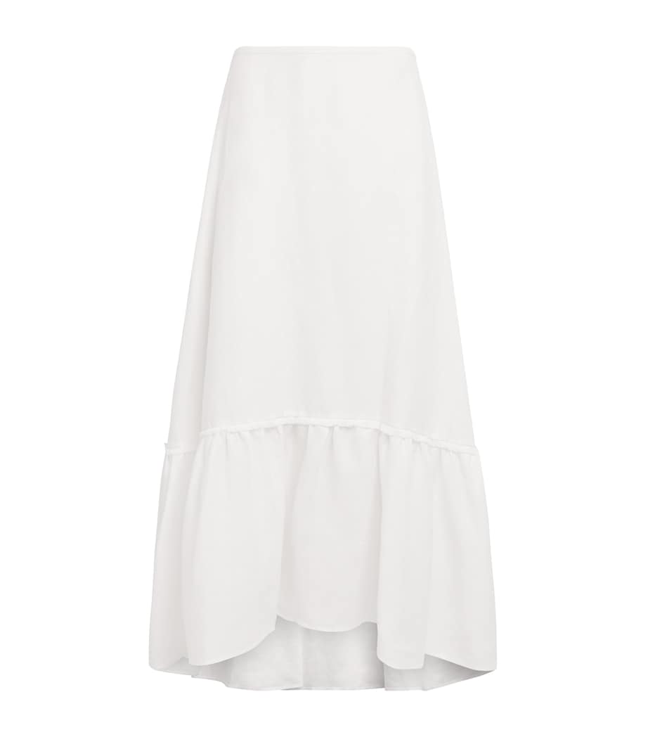 Agnona Womens Cotton Tiered Maxi Skirt White Image 1