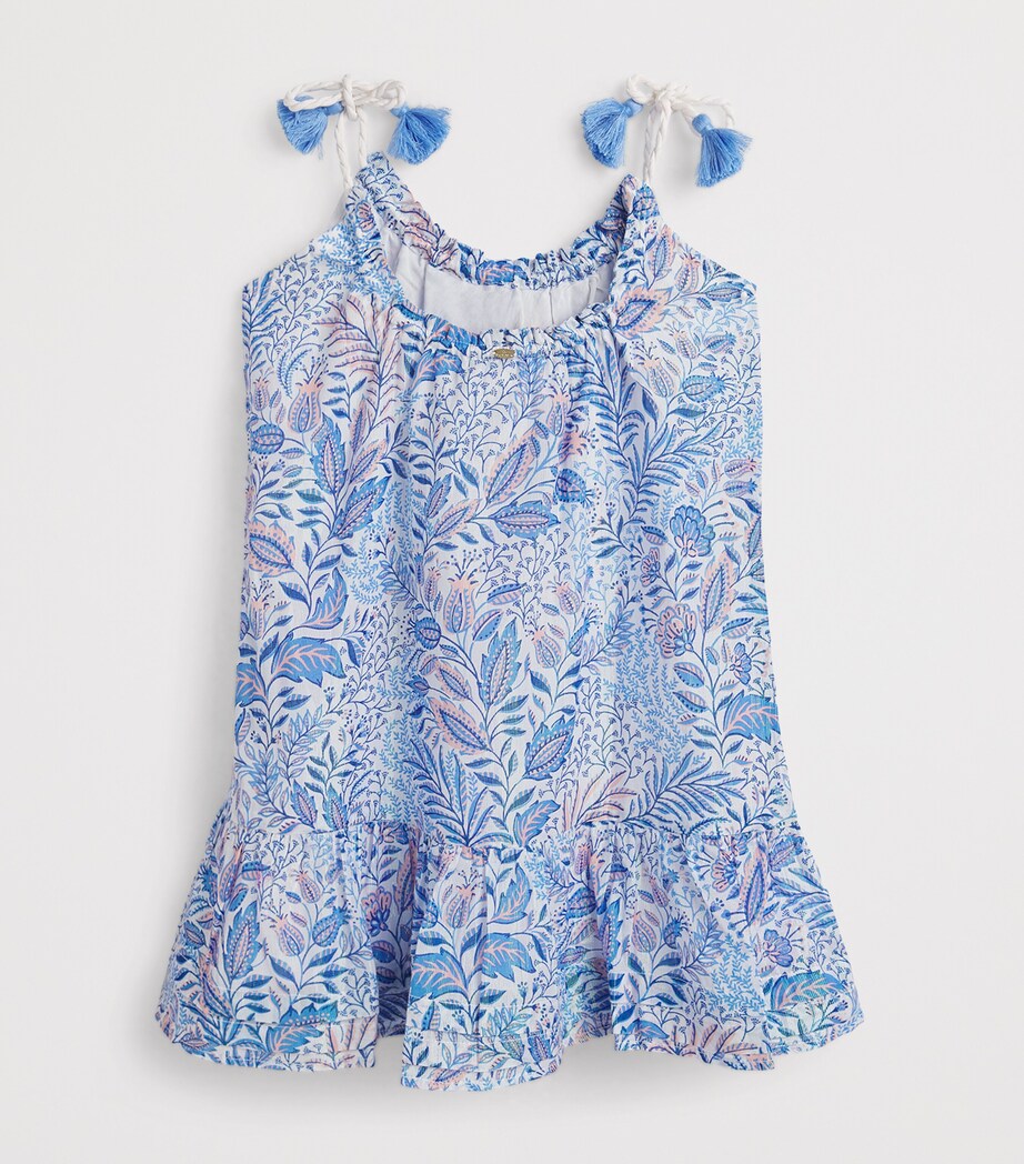 Poupette St Barth Kids Cotton-Blend Cruz Mini Dress (4-12 Years) Blue Palmarosa Image 2