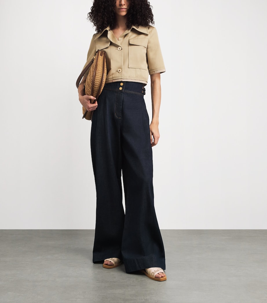 Chloé Canvas Jacquard Woody Sandals Blush Image 2