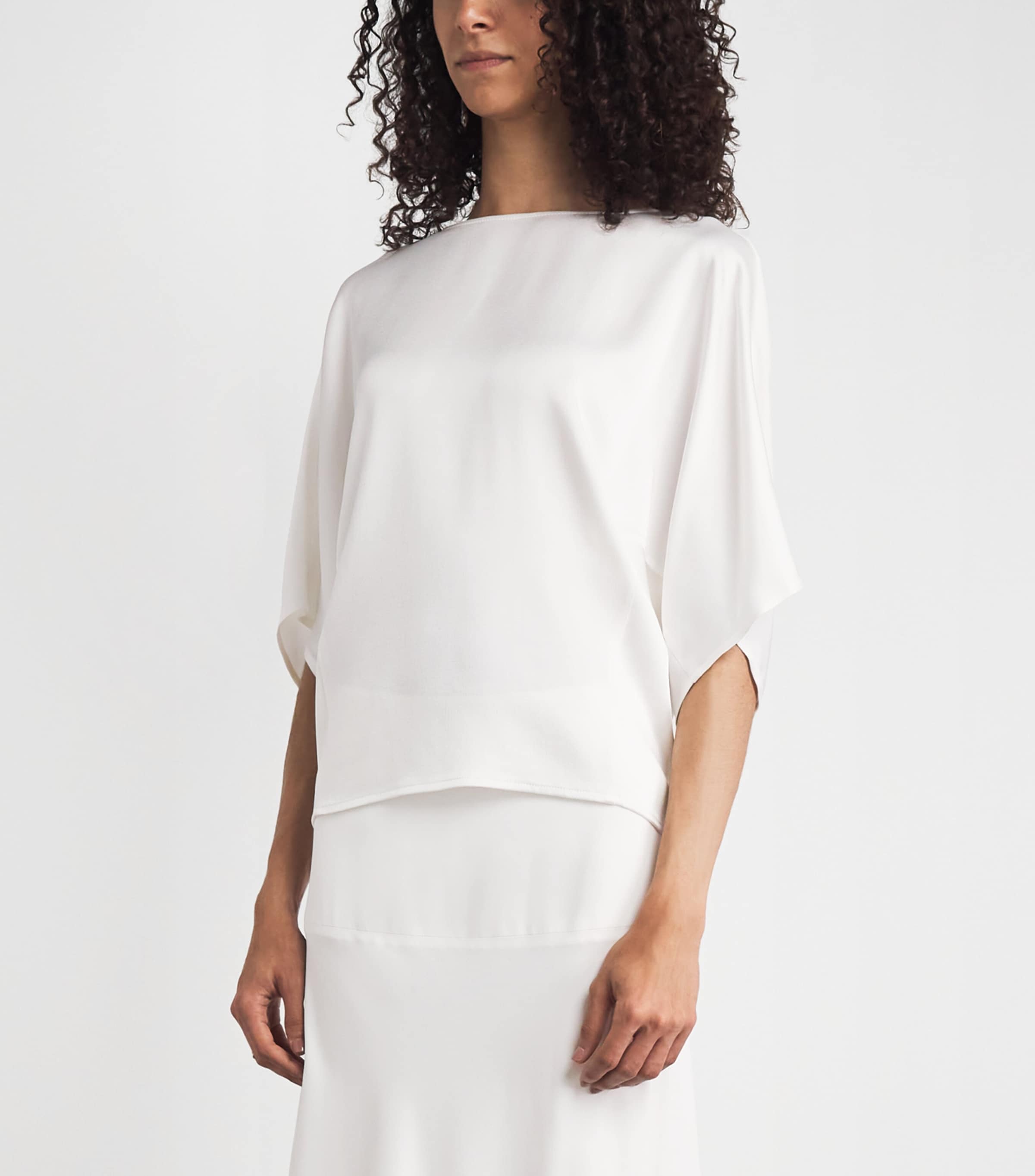 RETORI Womens Satin Blouse White Image 4