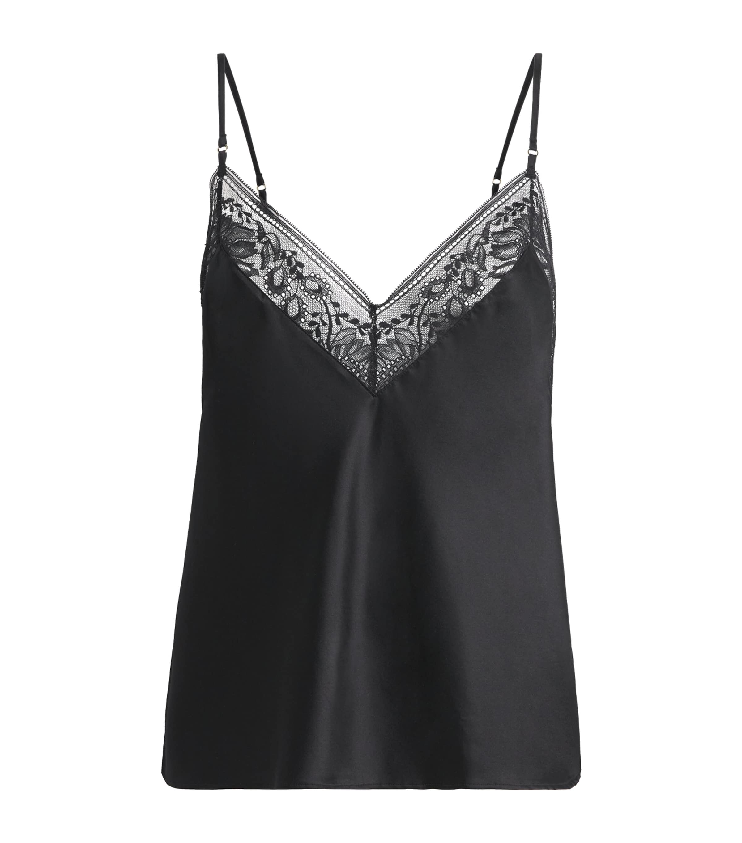 Aubade Womens Silk-Blend Midnight Whisper Camisole Noir Image 1