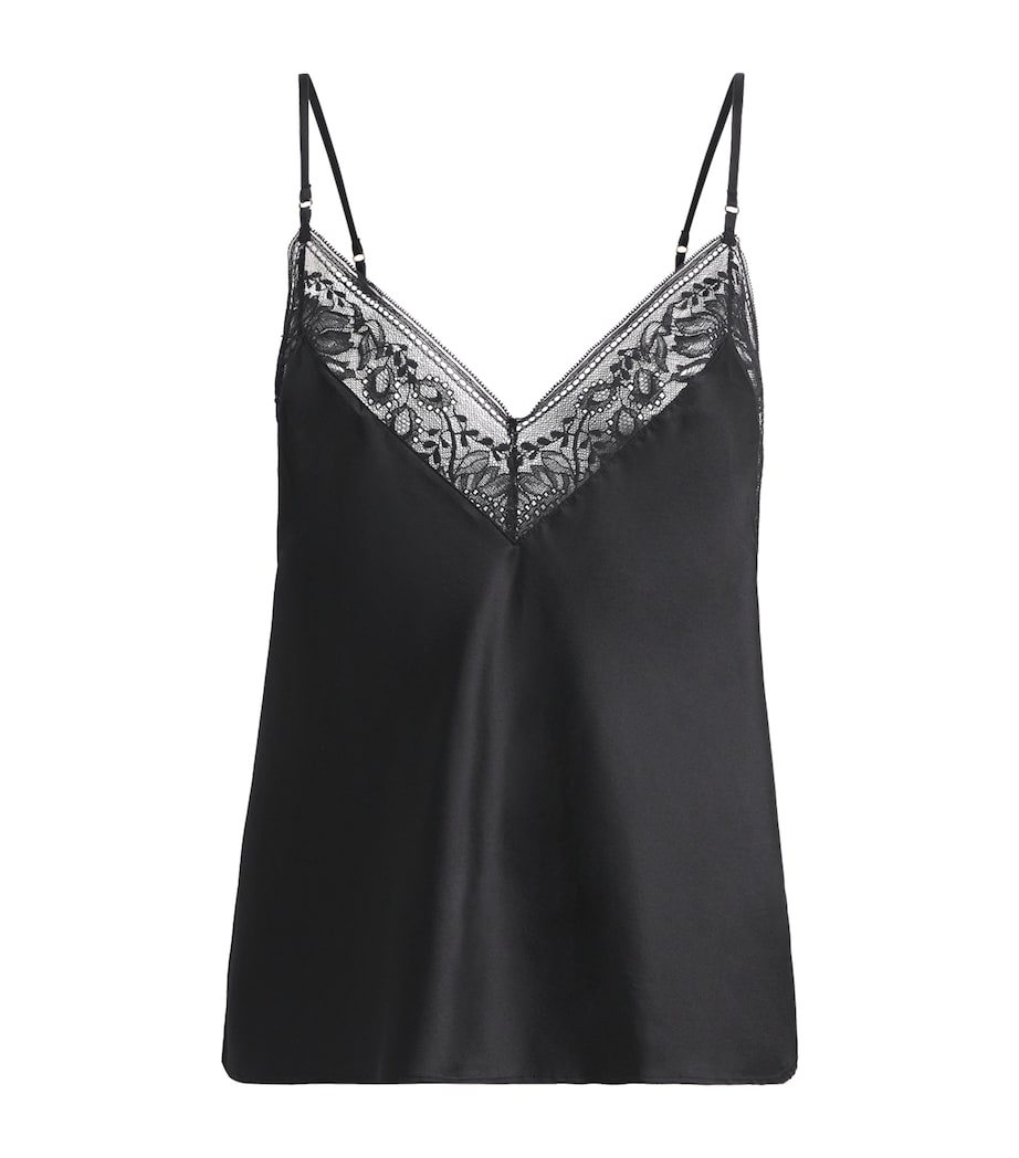Aubade Womens Silk-Blend Midnight Whisper Camisole Noir Image 1