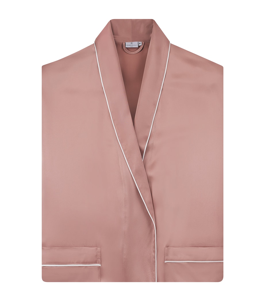 Small Mulberry Silk Dressing Gown WOODROSE PINK Image 2