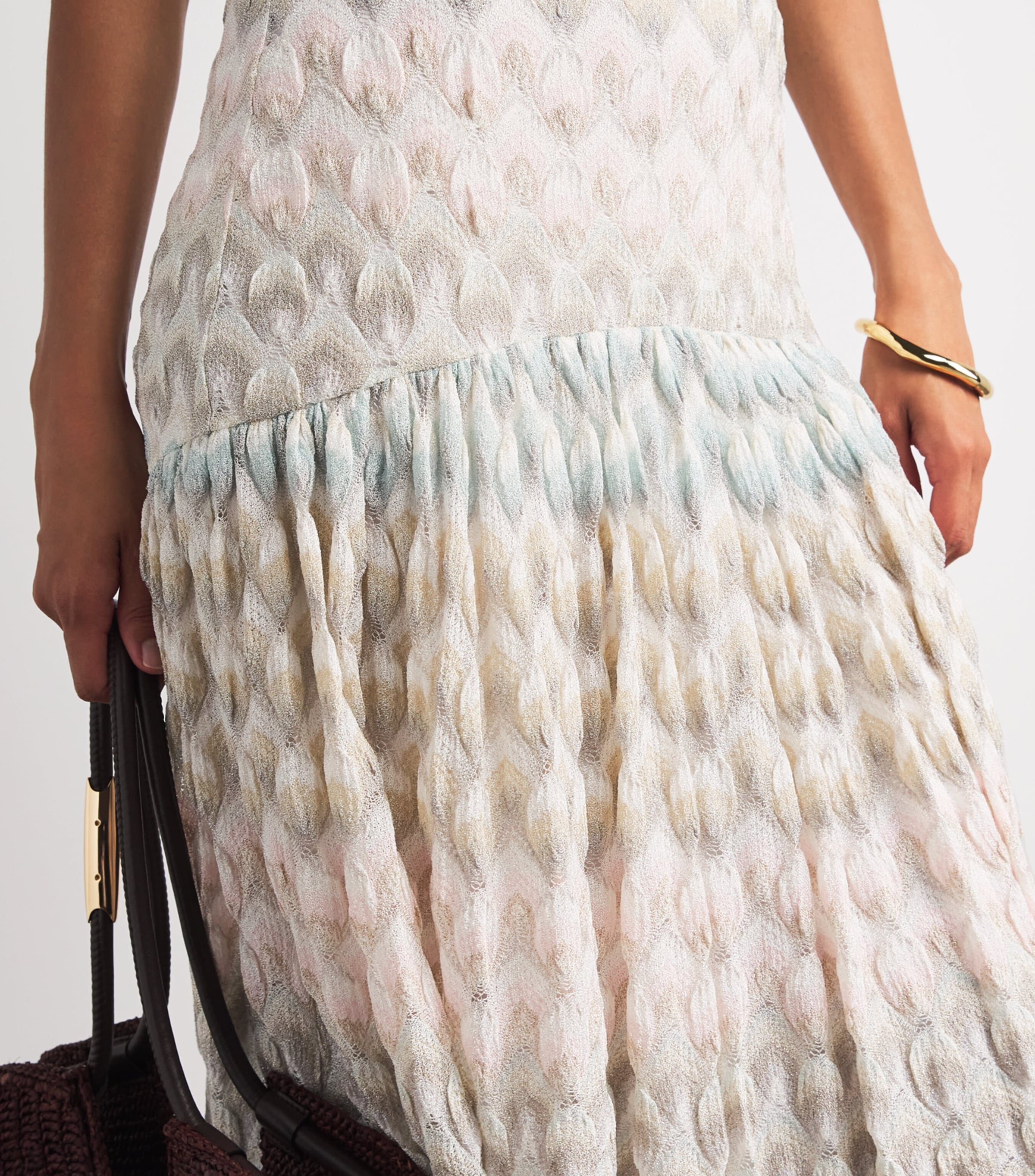 Missoni Womens Lamé Lace Motif Midi Skirt Smsqb Multi B/p/w/y Image 3