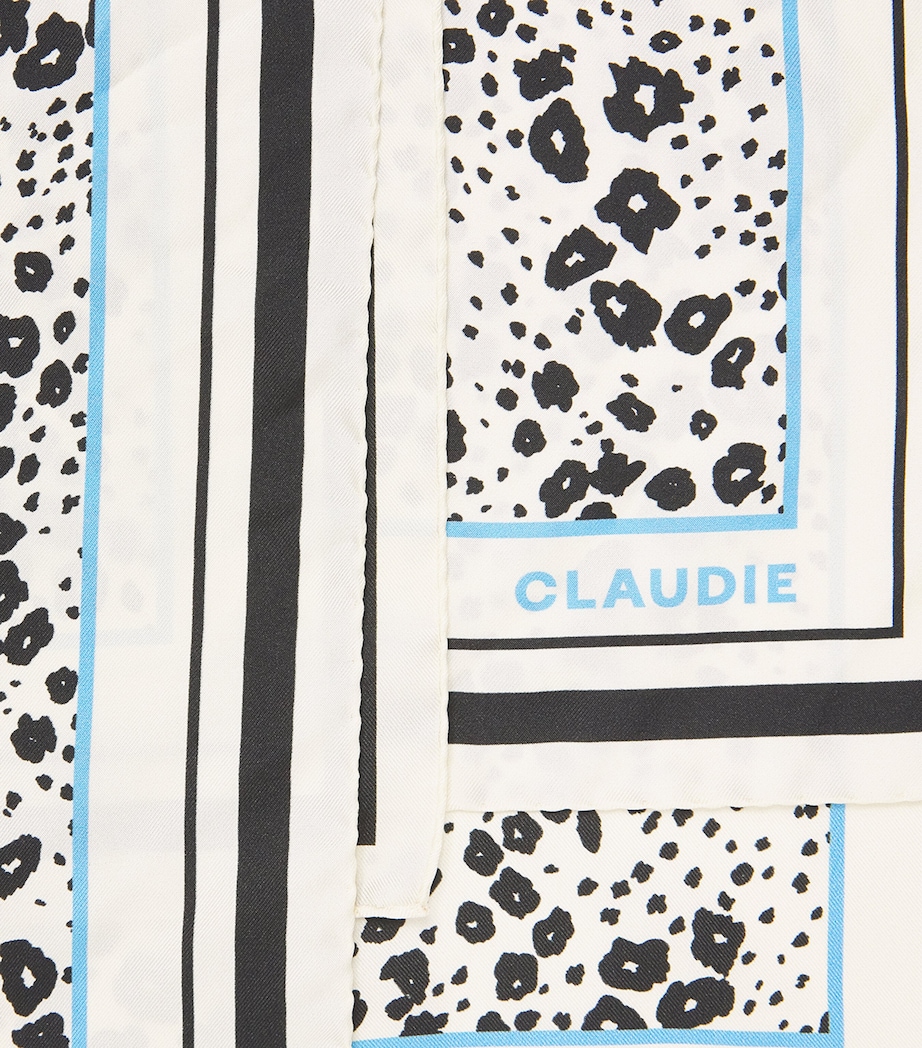 Silk Printed Square Scarf DUAL-COLOR Image 4