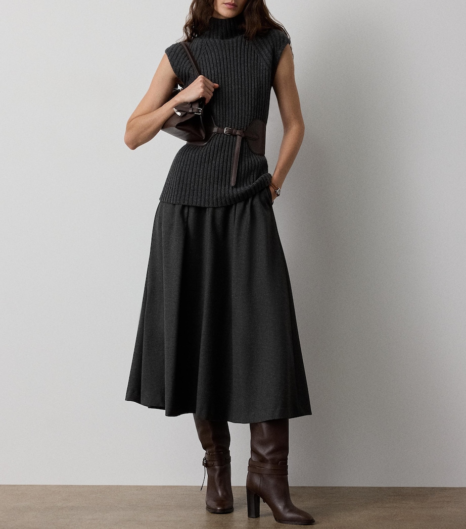 Wool Evilyn Midi Skirt MEDIUM GREY MELANGE Image 5