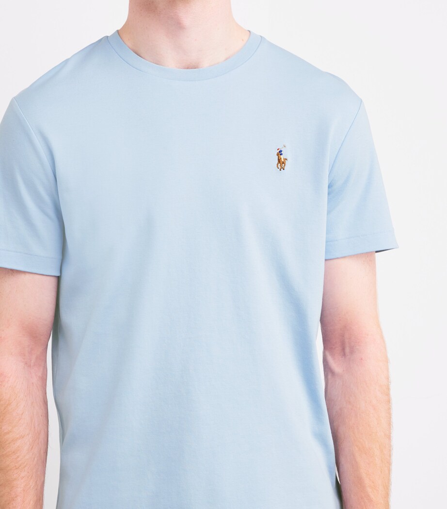 Polo Ralph Lauren Mens Pima Cotton Polo Pony T-Shirt Office Blue Image 6