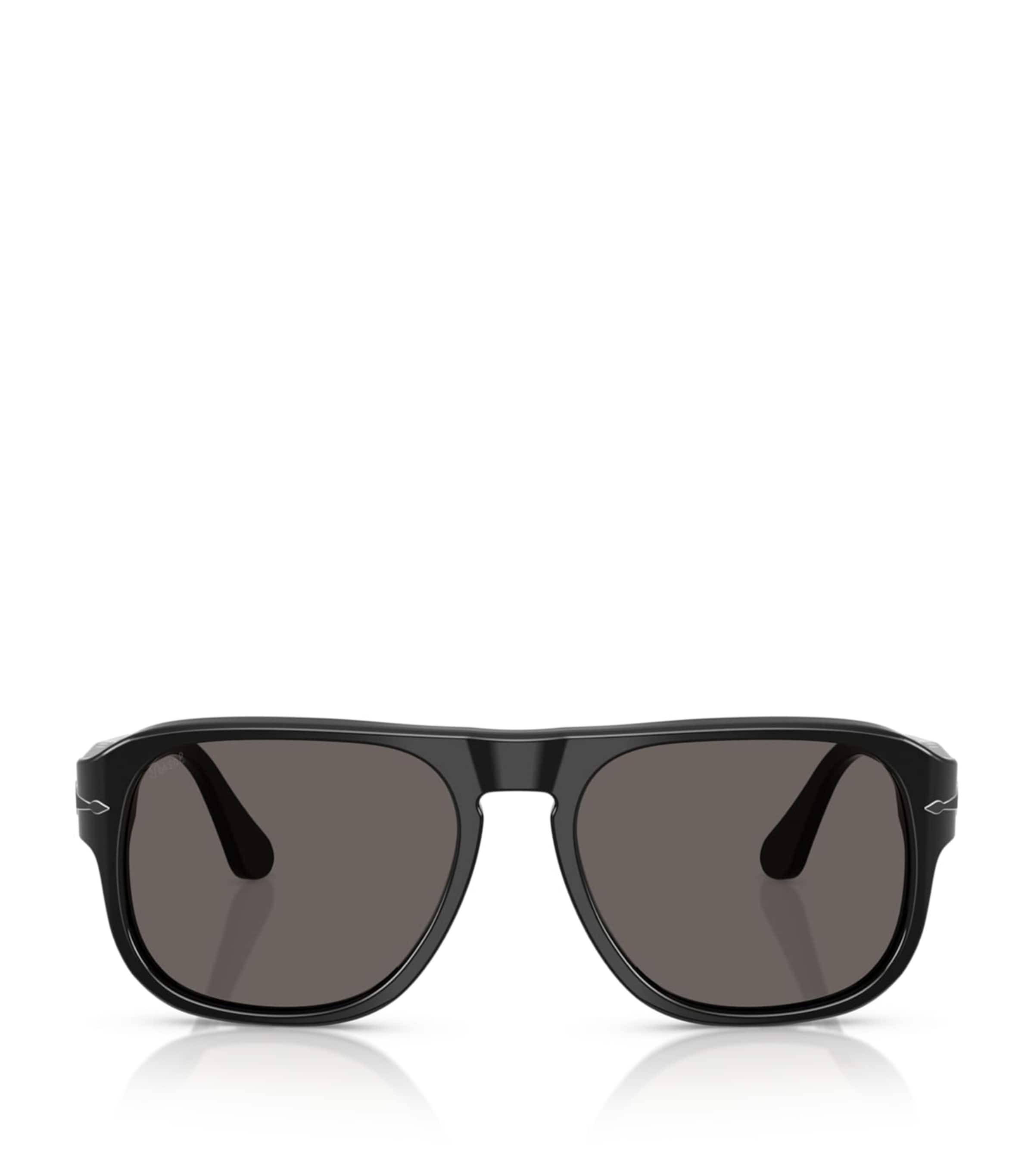 Persol Acetate Jean Rectangle Sunglasses Black Image 1