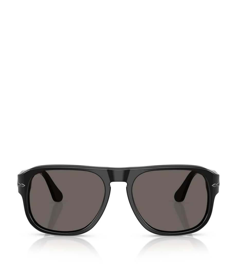 Persol Acetate Jean Rectangle Sunglasses Black Image 1