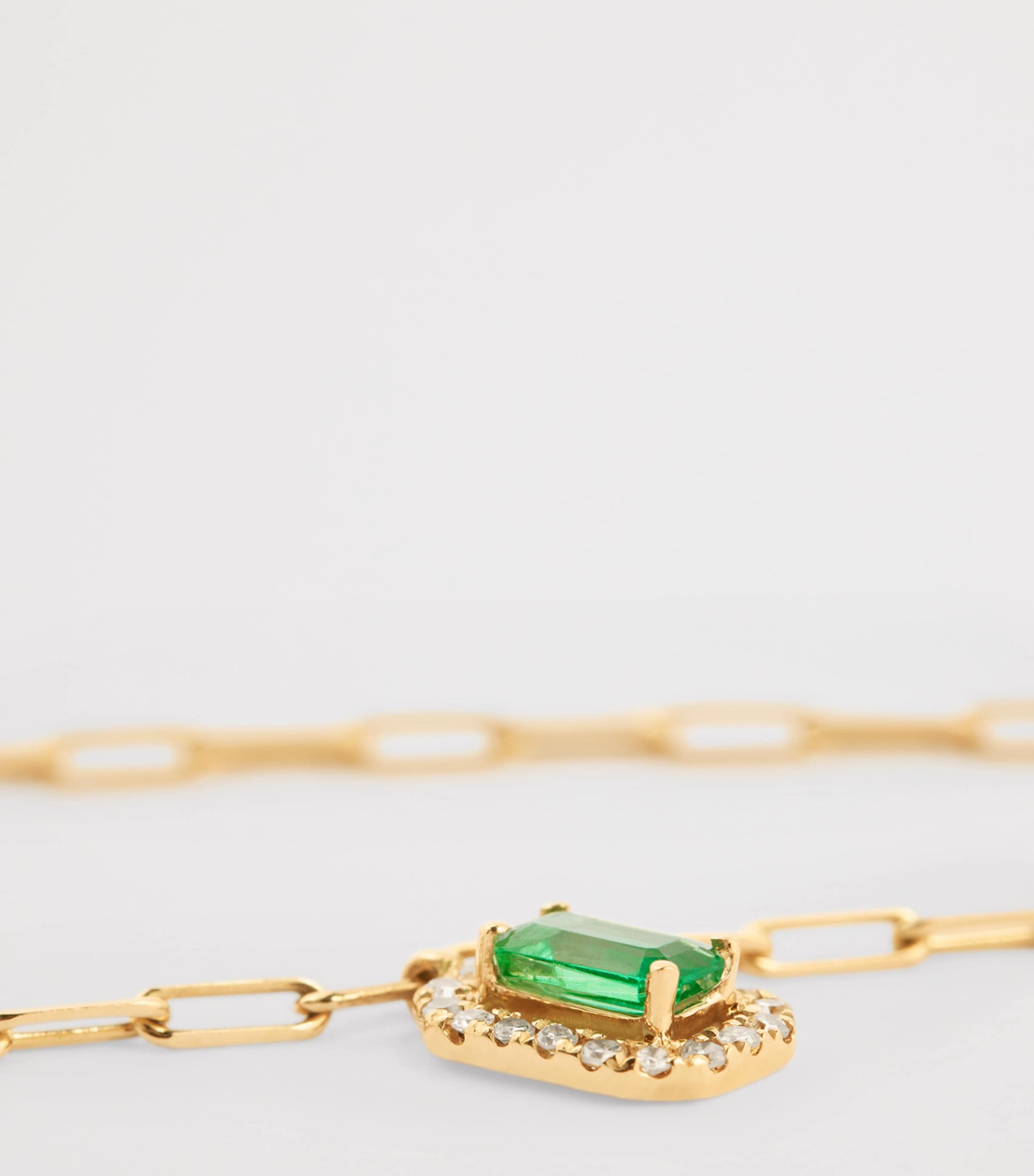 Yellow Gold, Diamond and Emerald Mini Me Necklace YELLOW GOLD Image 4