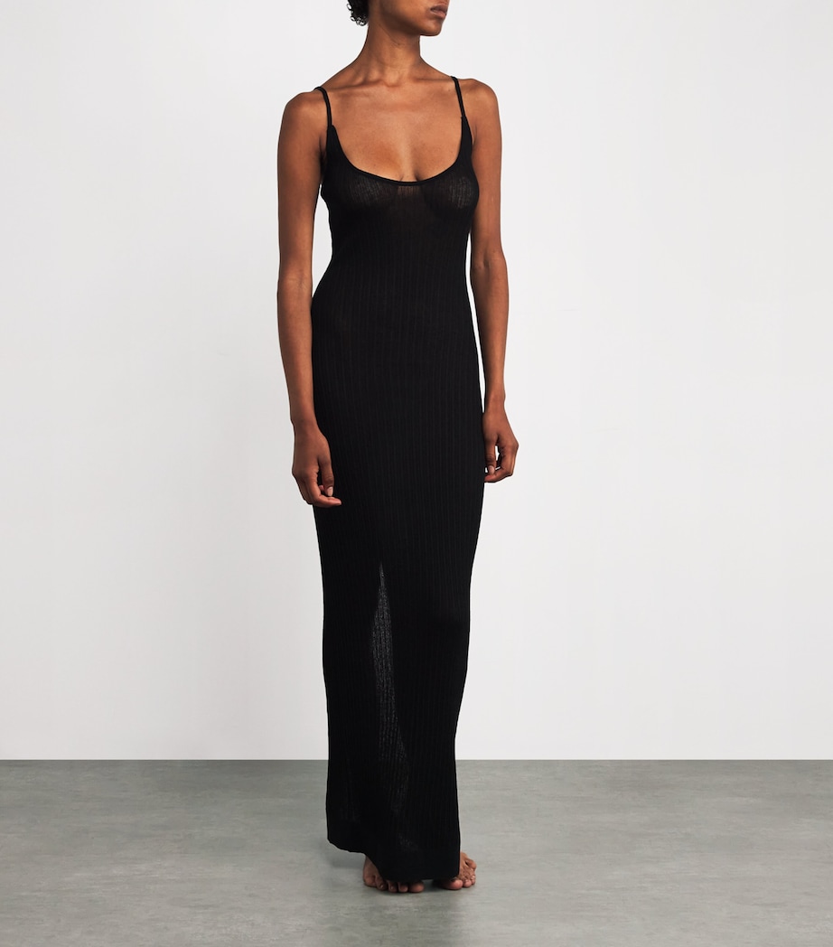 Sheer Knit Midi Dress ONYX Image 2