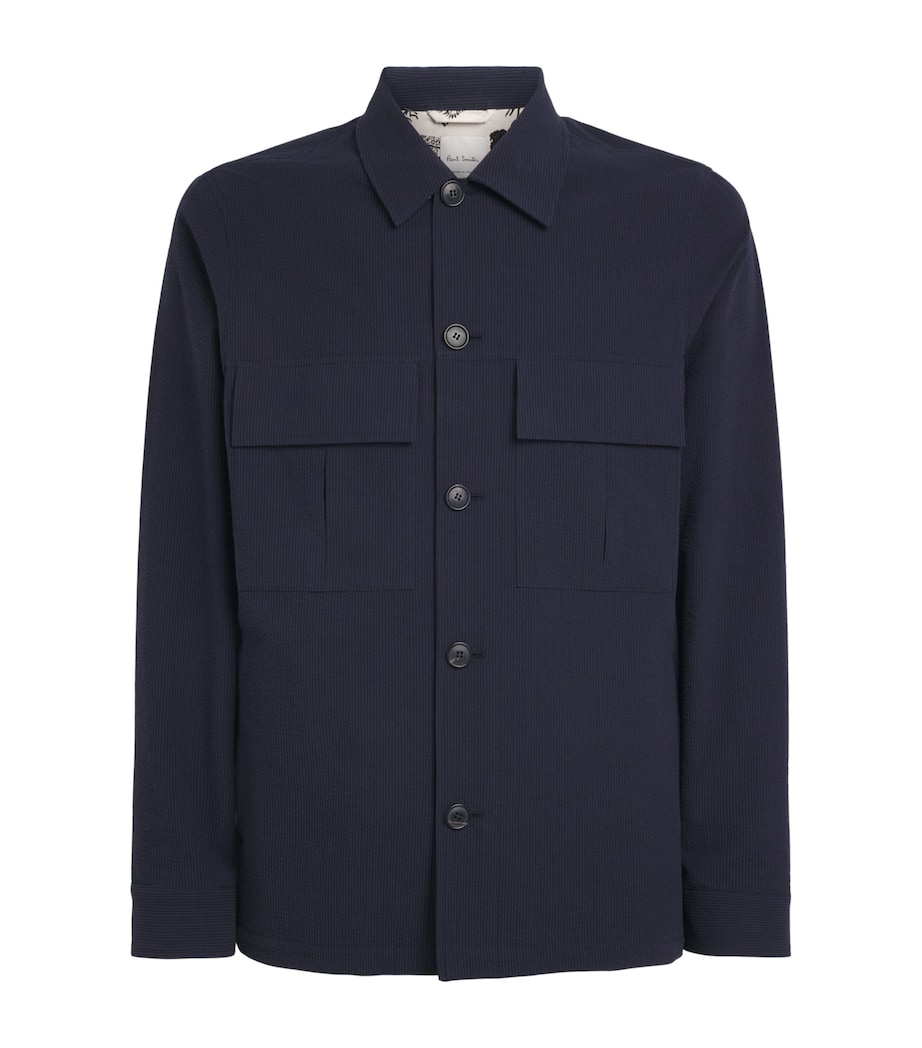 Paul Smith Mens Seersucker Twin-Pocket Overshirt Image 1