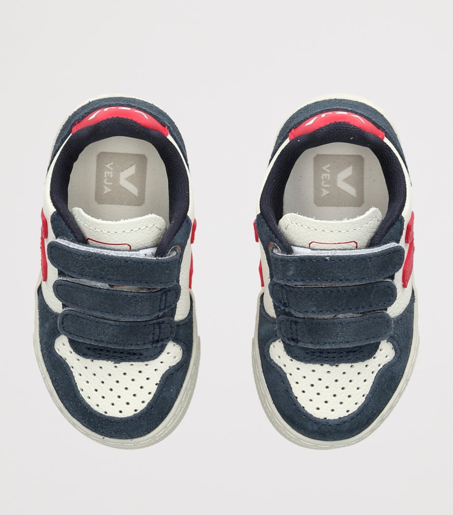 Leather V-10 Sneakers WHITE/NAVY Image 4