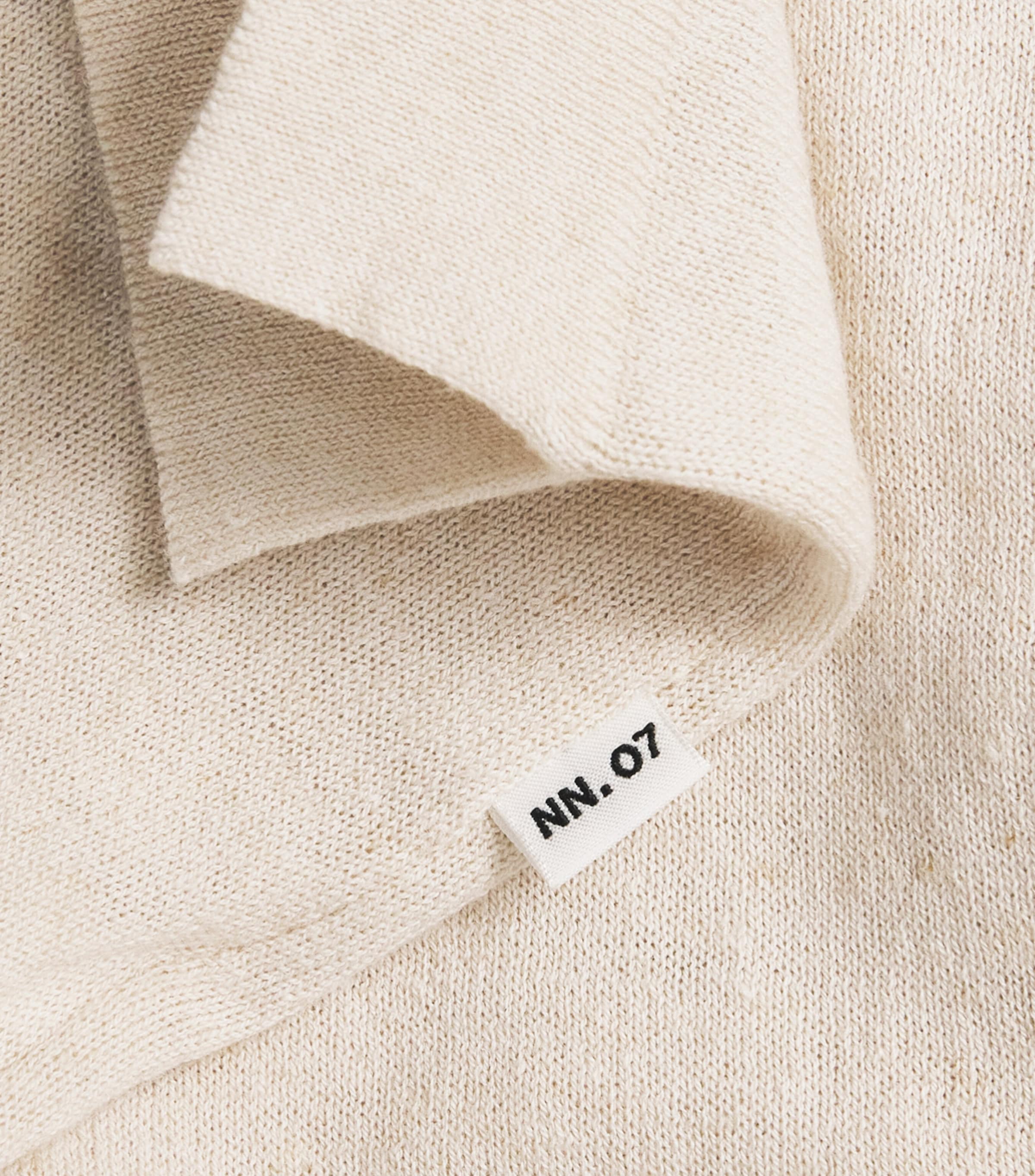 NN.07 Mens Cotton-Linen Ryan Polo Shirt Oat Image 6