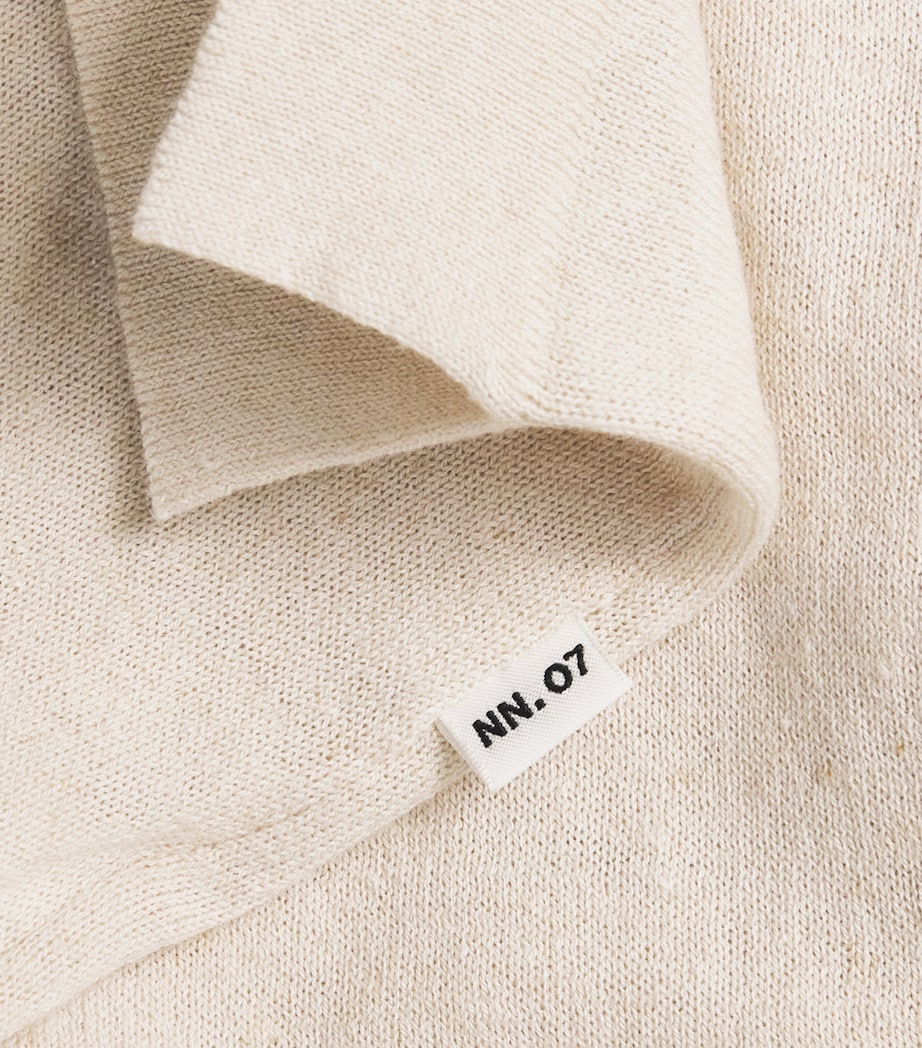 NN.07 Mens Cotton-Linen Ryan Polo Shirt Oat Image 6