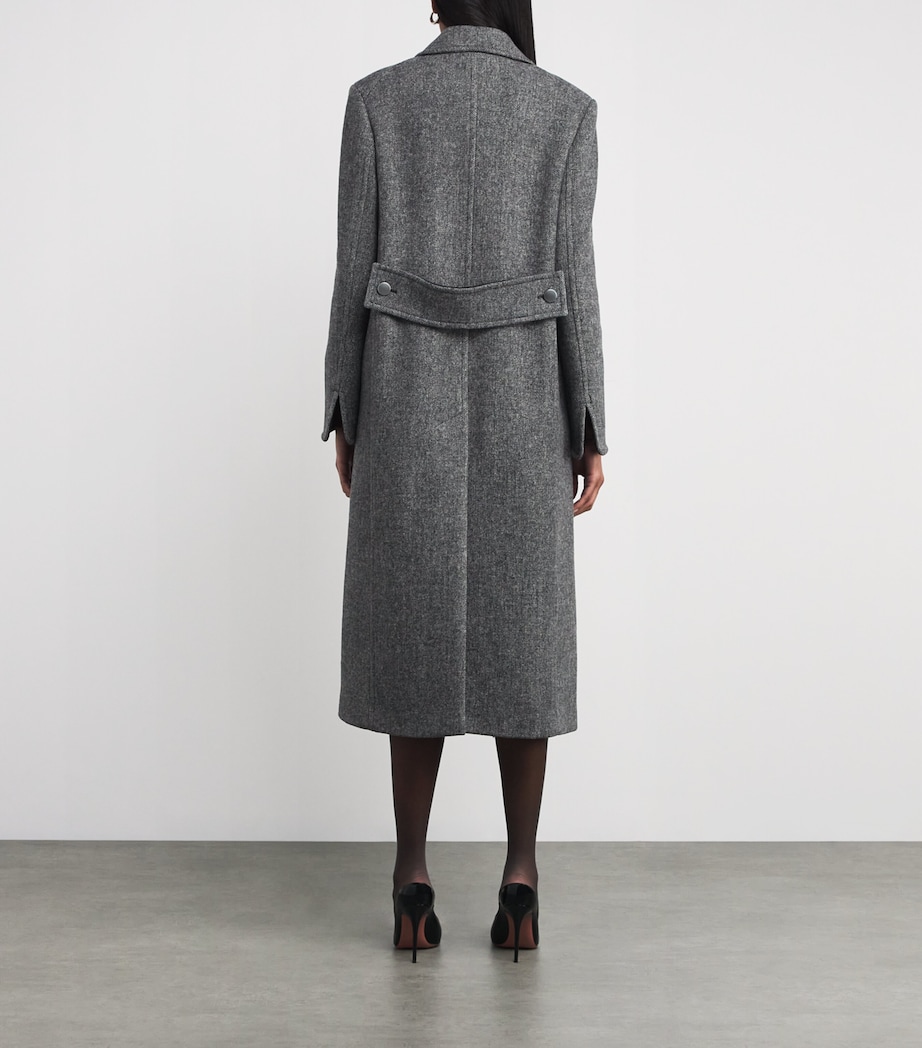 Wool Double-Breasted Coat GREY Image 4