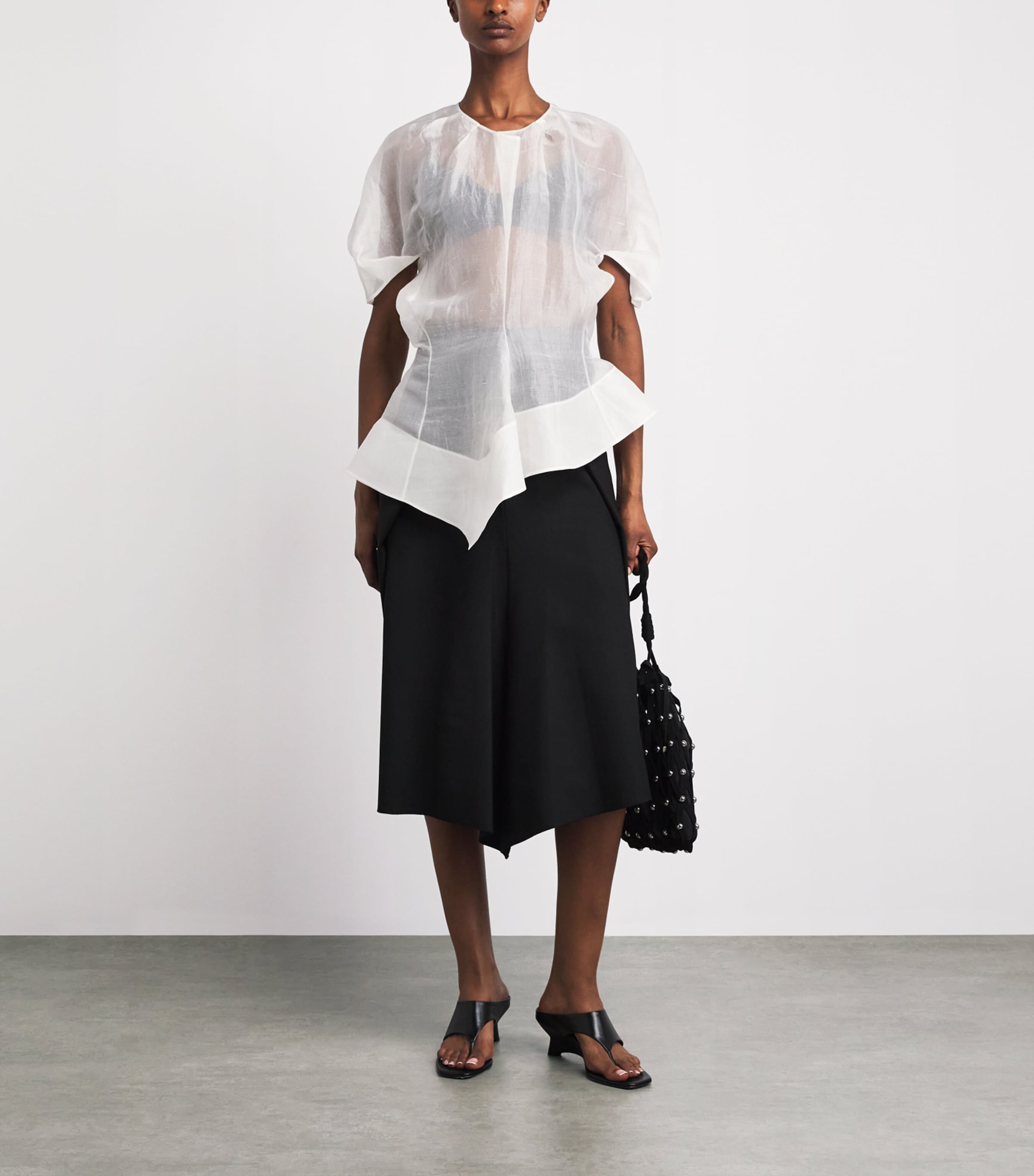 Khaite Womens Silk Asymmetric Rumi Blouse Chalk Image 2