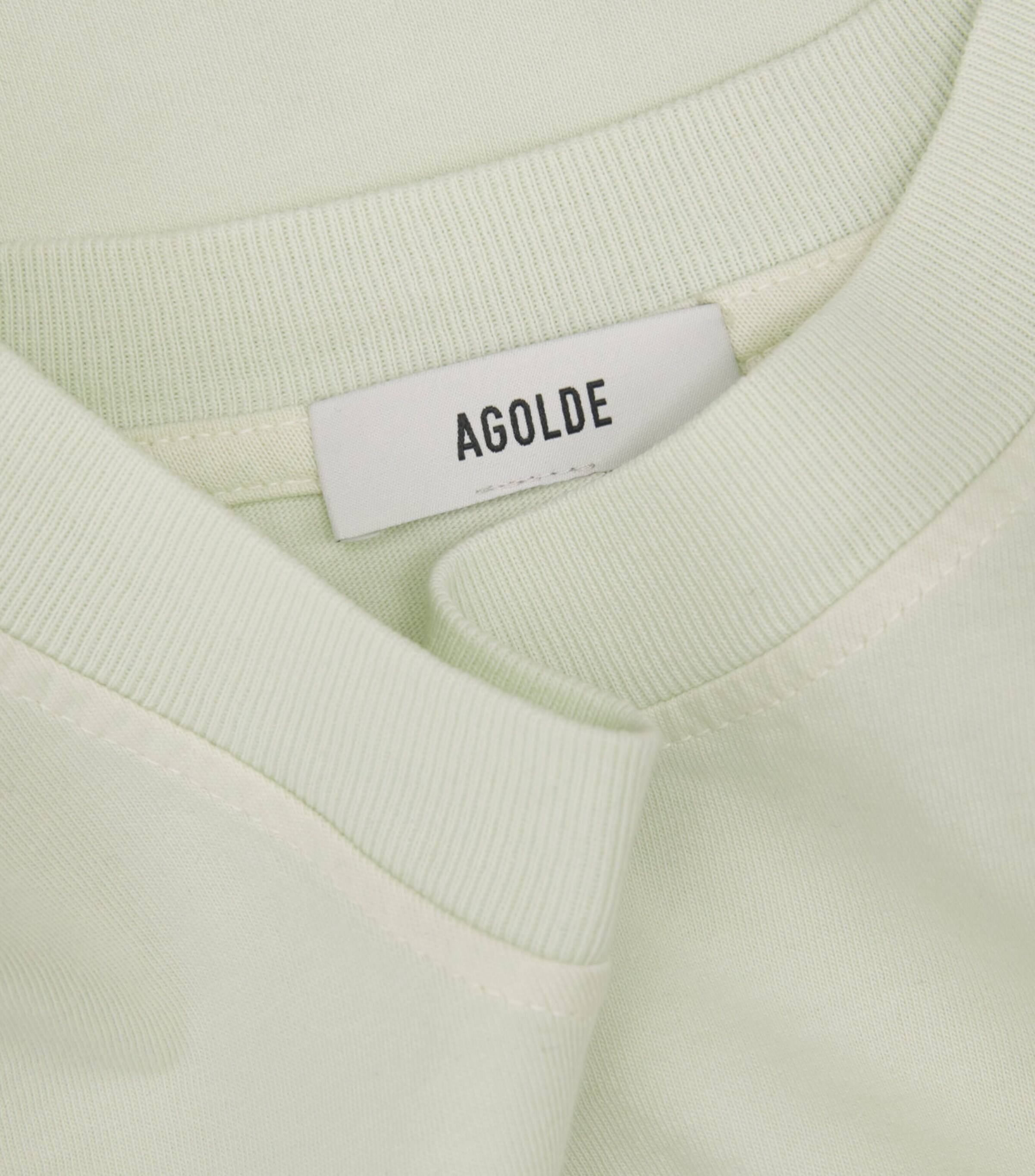 AGOLDE Mens Cotton Asha T-Shirt Mint Crm Seafoam Grn Image 6
