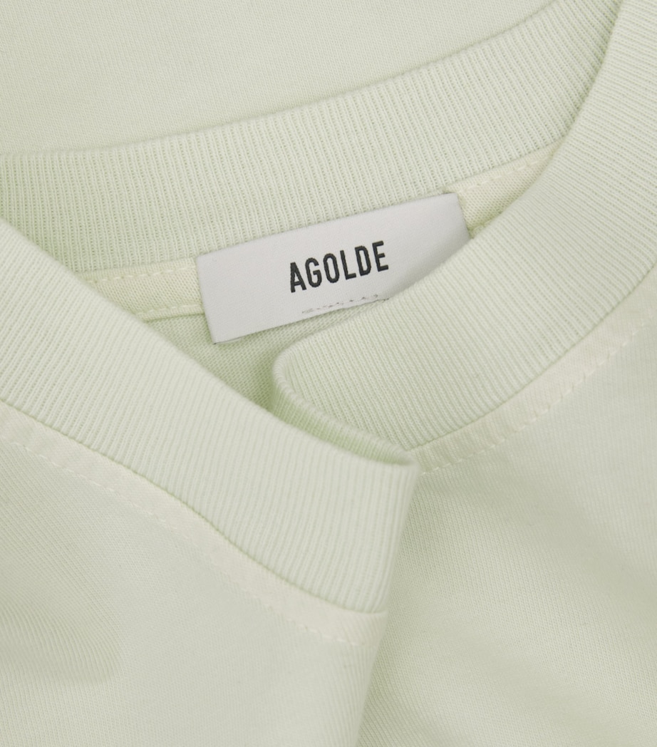 AGOLDE Mens Cotton Asha T-Shirt Mint Crm Seafoam Grn Image 6