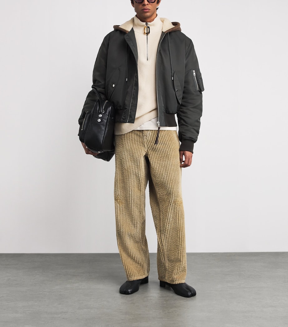 Wool-Cotton Anchor-Zip Sweater IVORY 006 Image 2