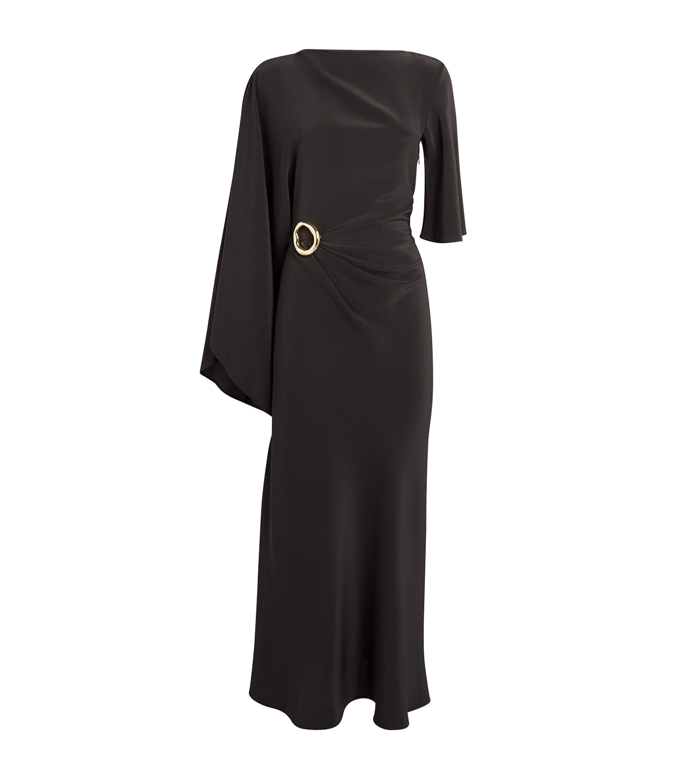 Joseph Satin Gathered Joya Maxi Dress Cocoa