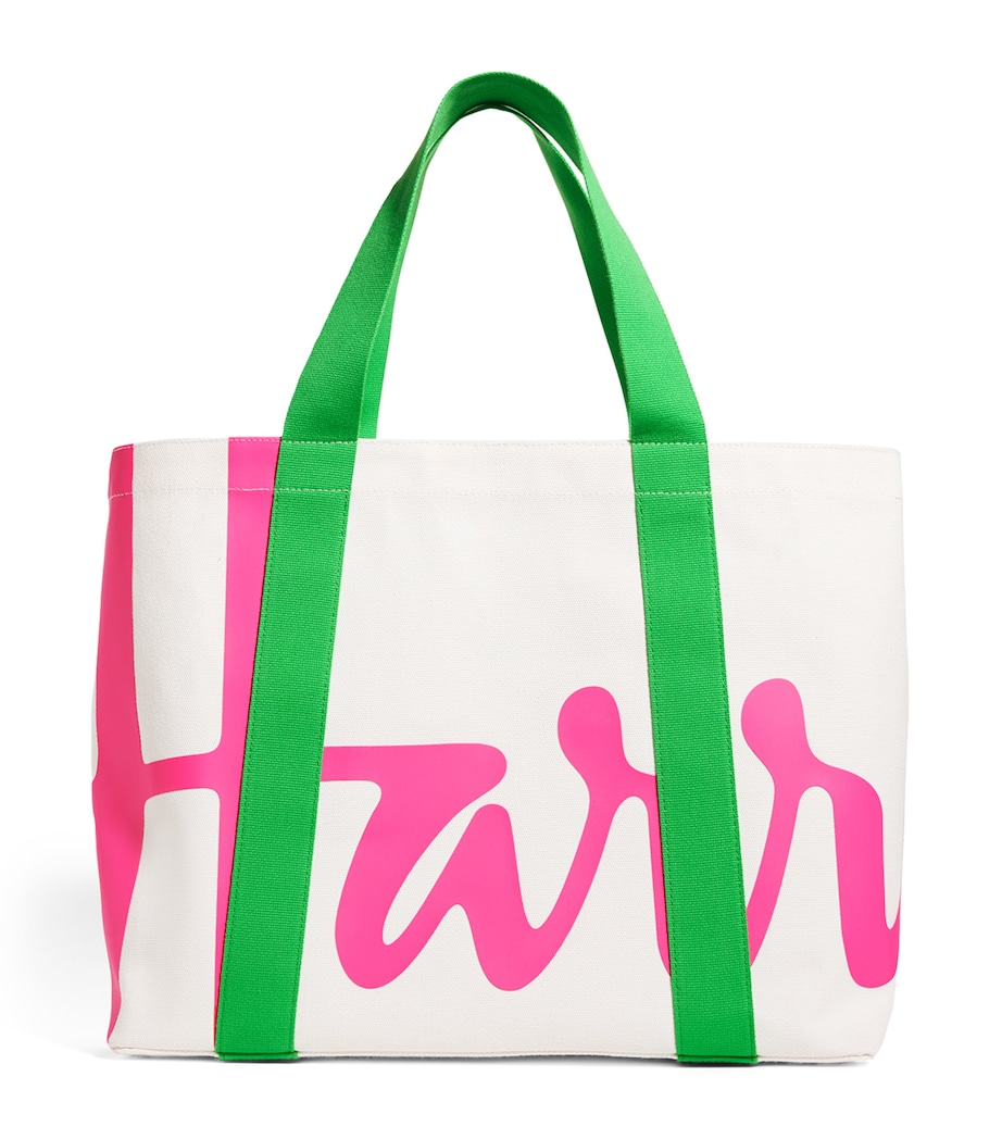 Medium Cotton Logo Tote Bag PINK Image 1