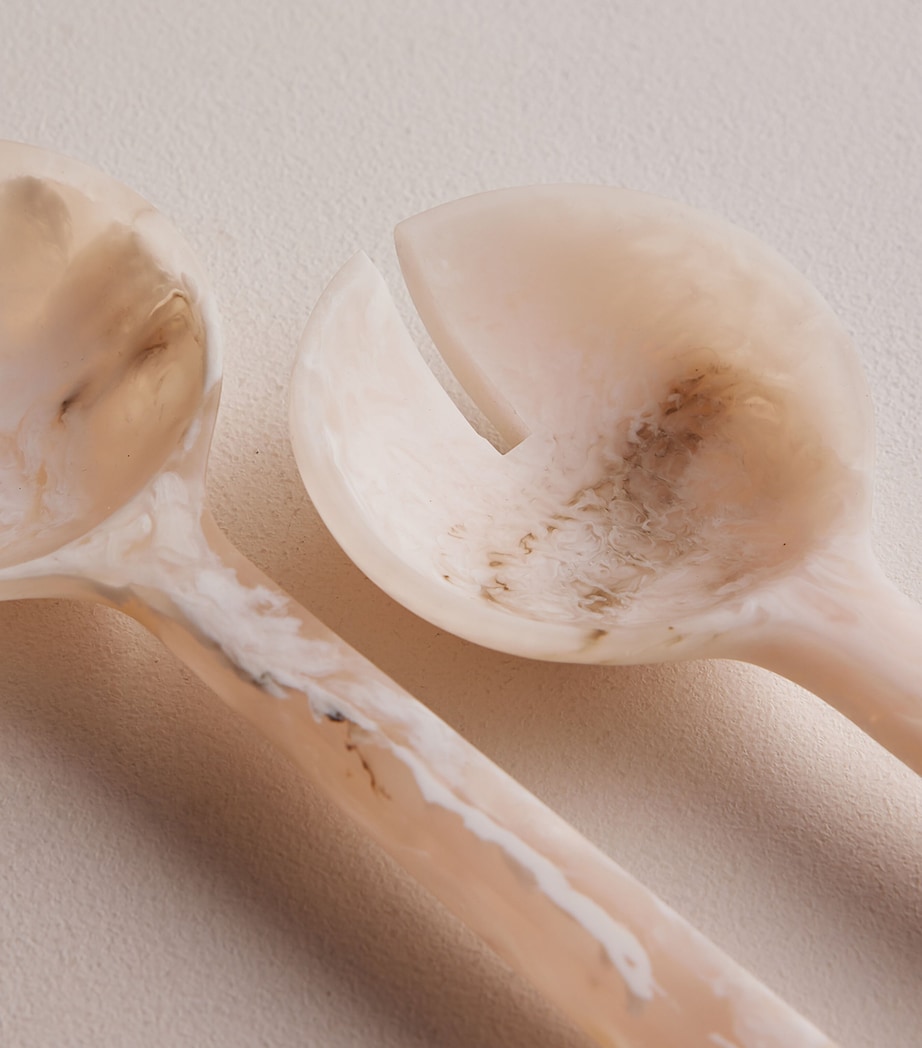 Soho Home Resin Henrietta Salad Spoon Set White Image 2