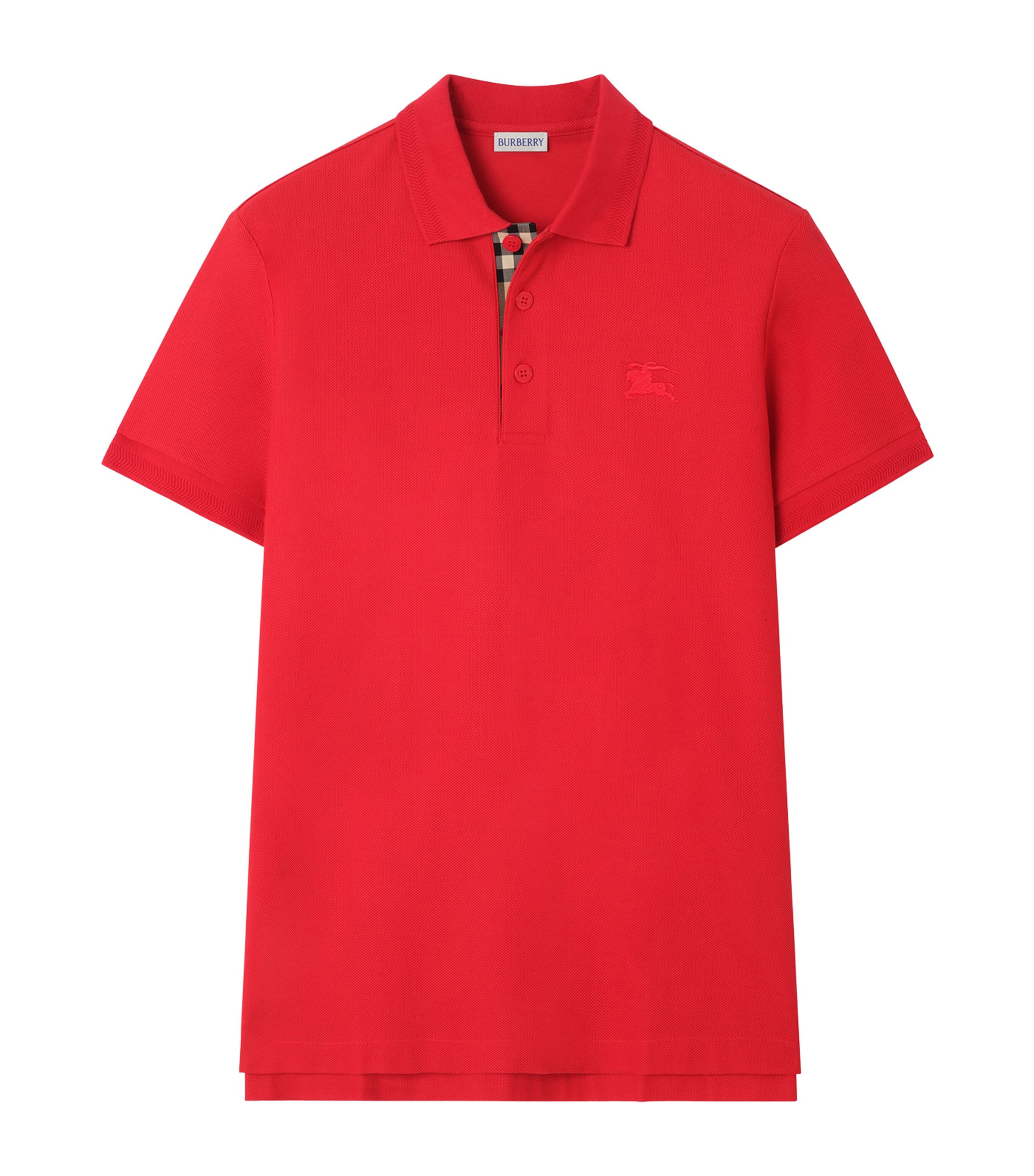 Burberry Mens Cotton Polo Shirt Currant Image 1