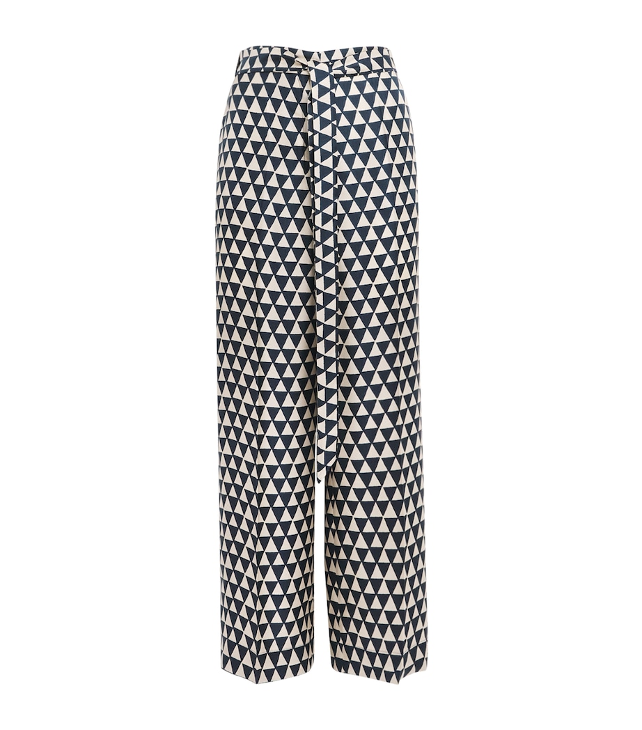 Silk Geometric Wide-Leg Trousers ULTRAMARINE Image 1