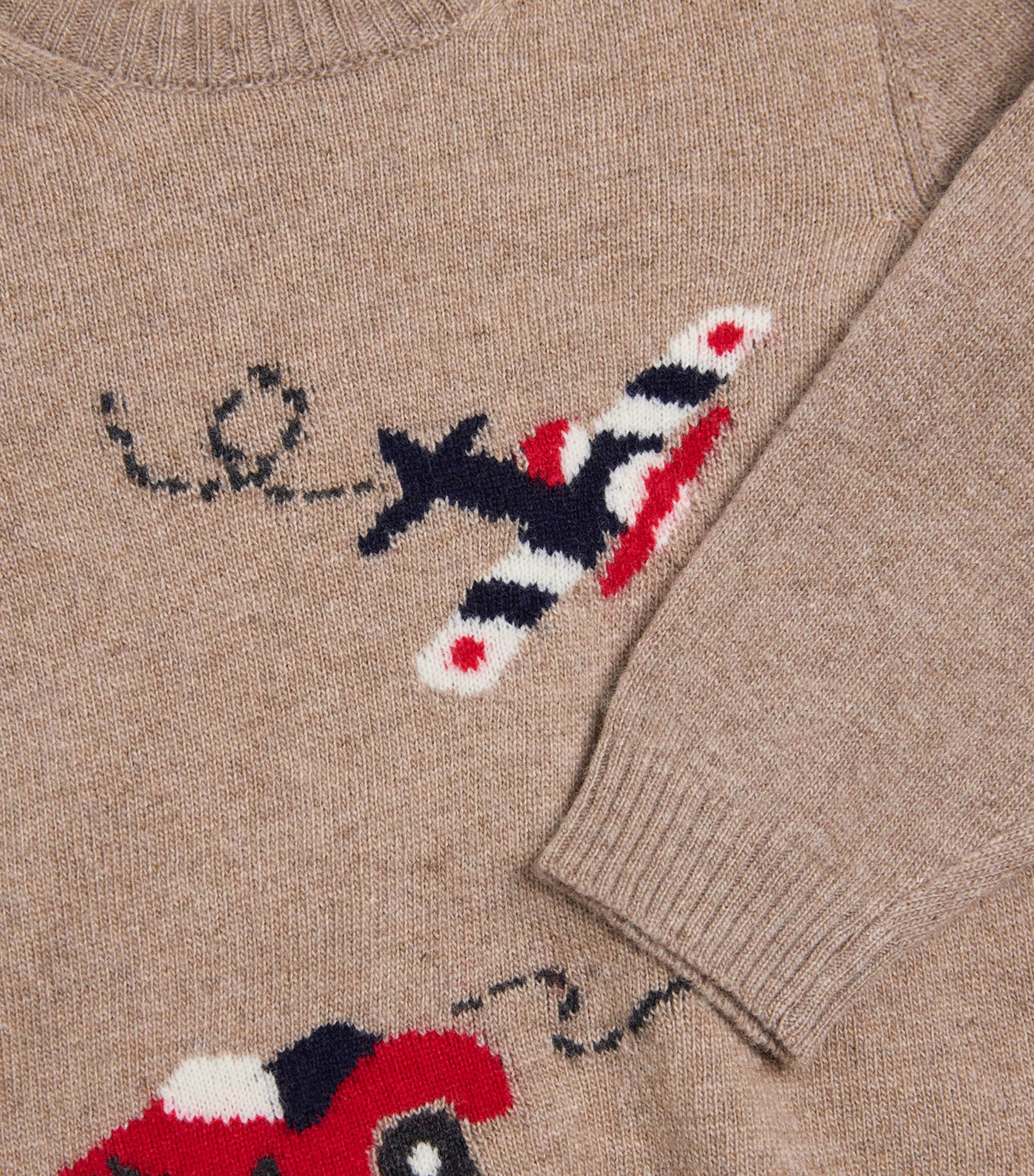 Per Te Knitted Plane Sweatshirt (3-24 Months) Biscotto Image 3
