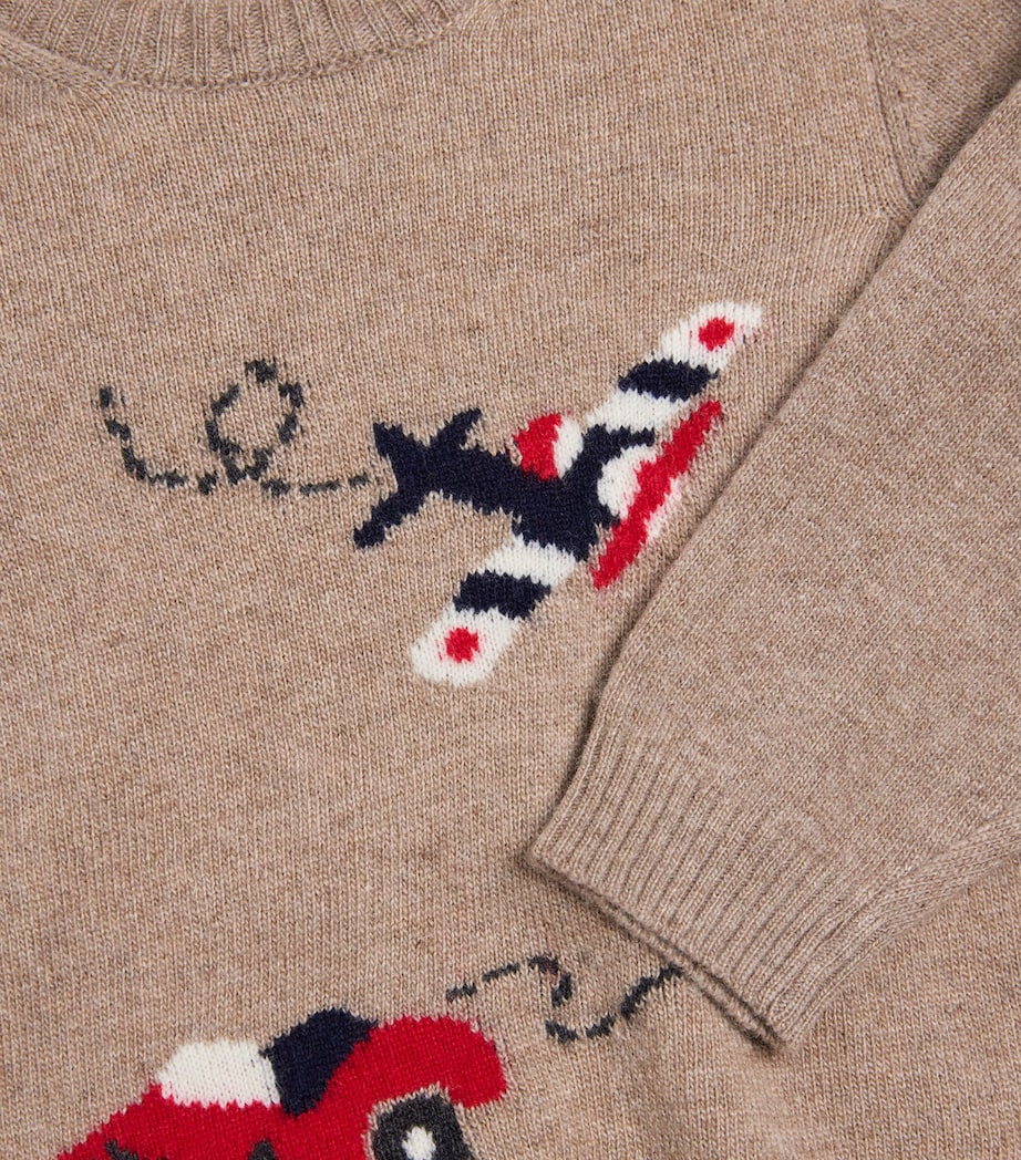 Knitted Plane Sweatshirt (3-24 Months) K1 BISCOTTO Image 3