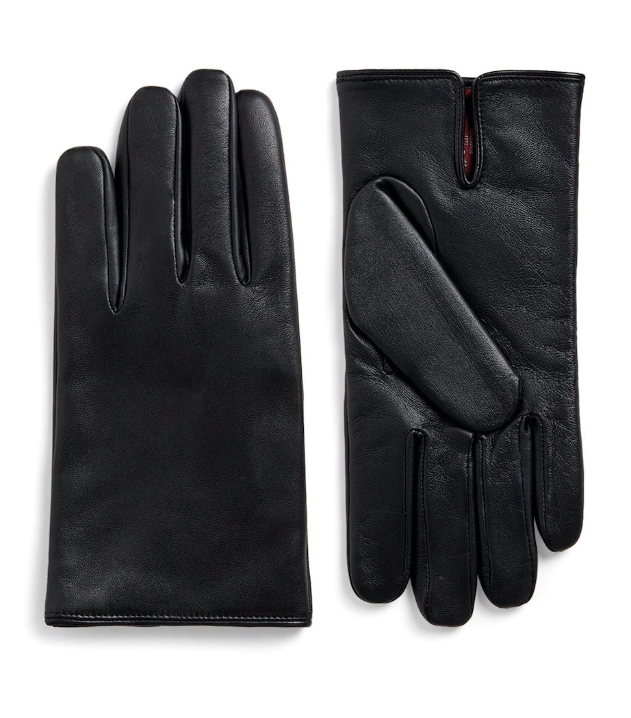 Leather Cashmere-Lined Abercairney Gloves BLACK Image 1