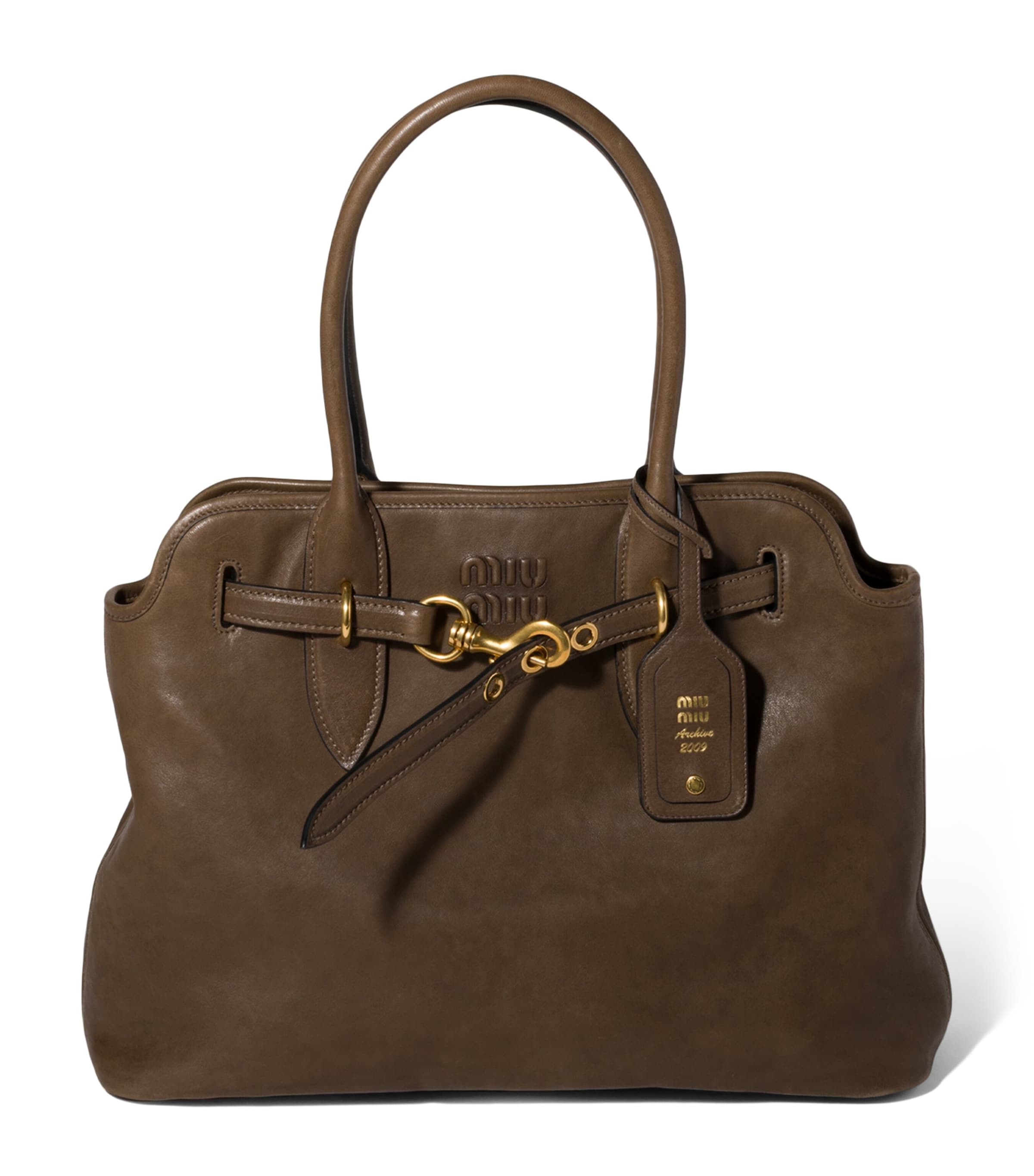 Miu Miu Womens Nappa Leather Aventure Top-Handle Bag Image 1