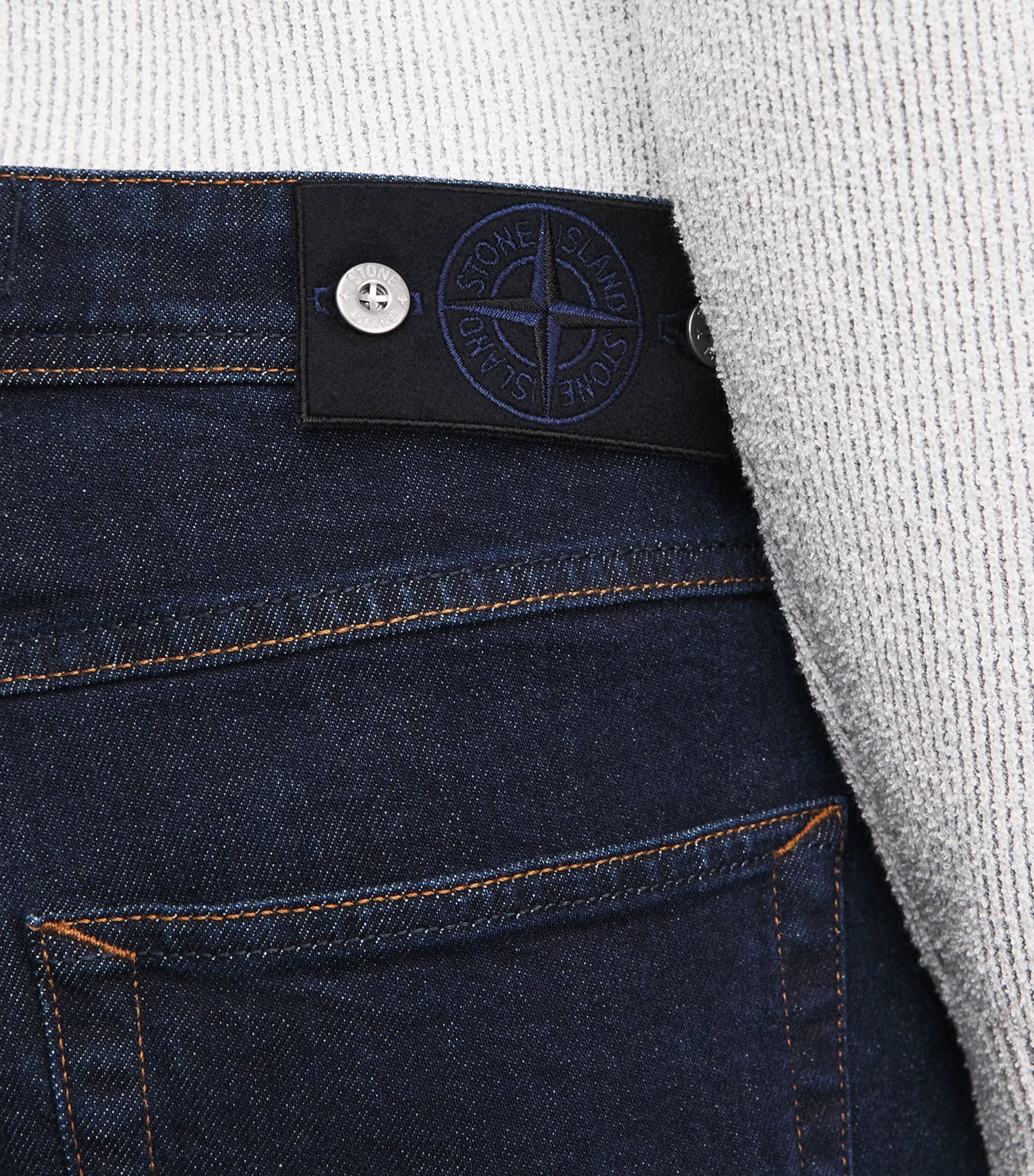 Stone Island Mens Stretch Denim-Rinsed Slim Jeans Image 3