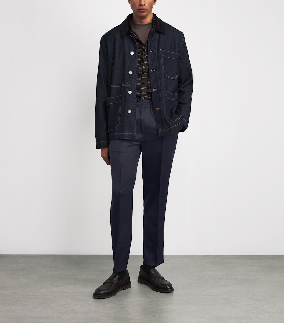 Wool Tapered Trousers IAK DARK NAVY Image 2