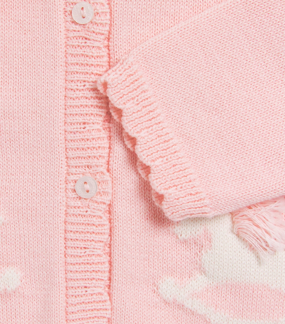 Patachou Cotton Embroidered Cardigan (1-24 Months) Sweet Pink Image 3