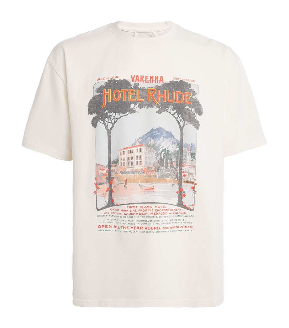 x Harrods Cotton Hotel Rhude T-Shirt VTG WHITE 0241 Image 1