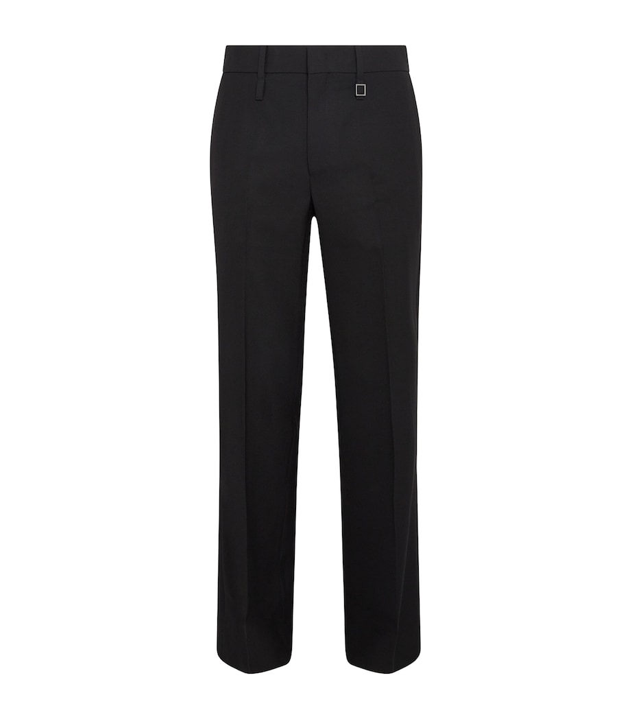 Wooyoungmi Mens Wool Straight Trousers Black Image 1