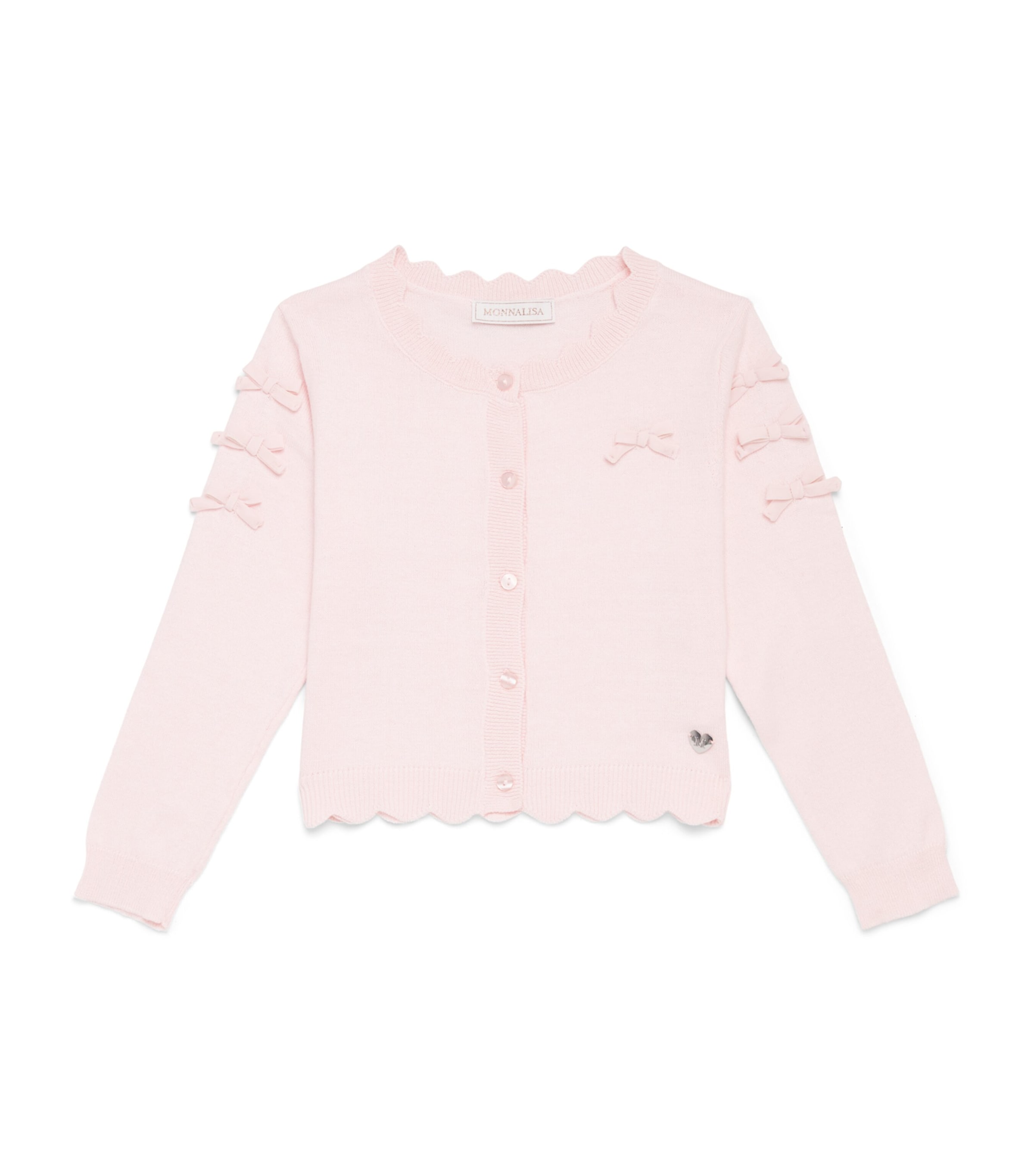 Monnalisa Pink Cotton-Wool Bow Cardigan (6 Months - 6 Years) | Harrods US