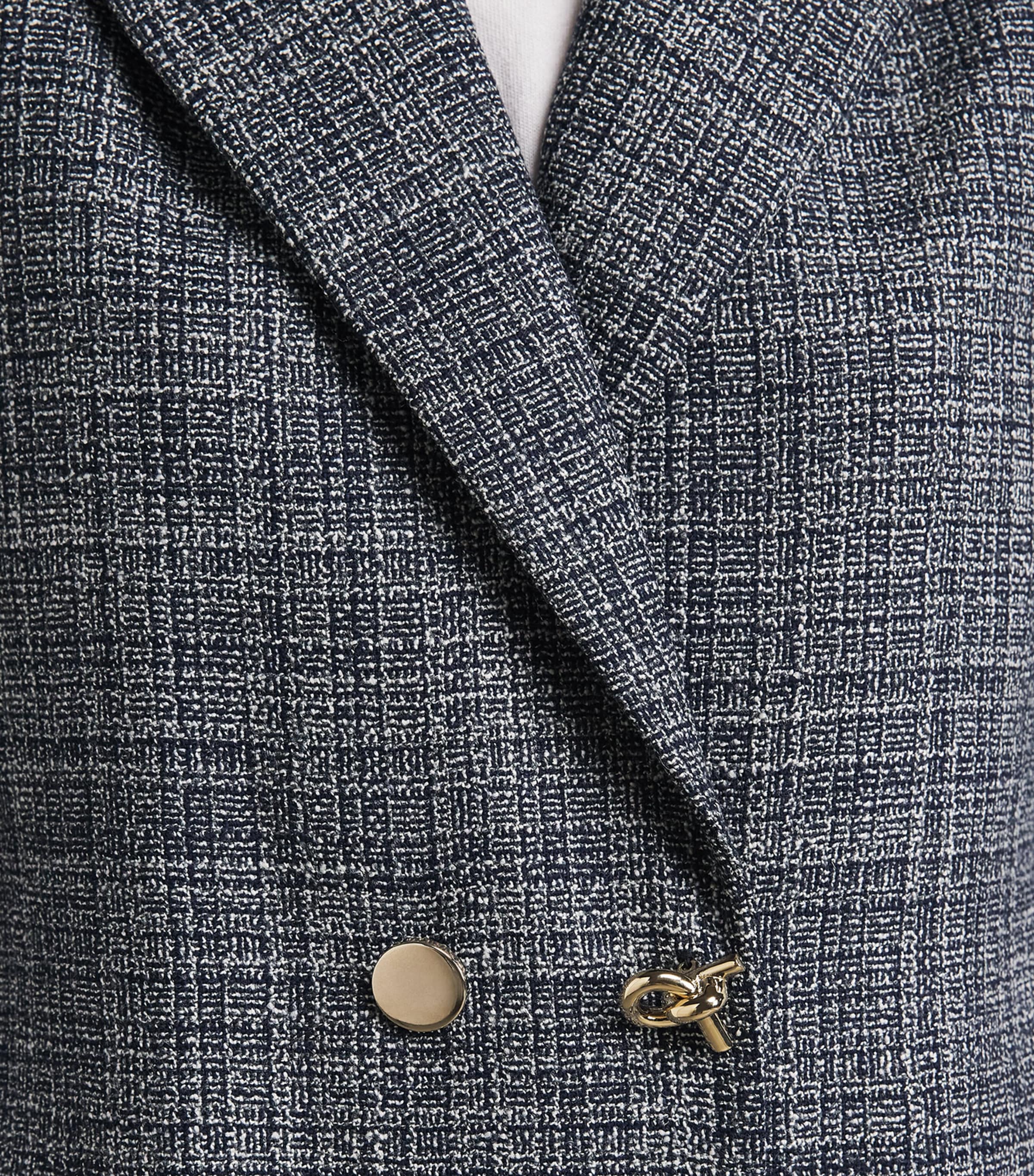 Fabiana Filippi Womens Virgin Wool Balloon Blazer Blu Notte Image 3