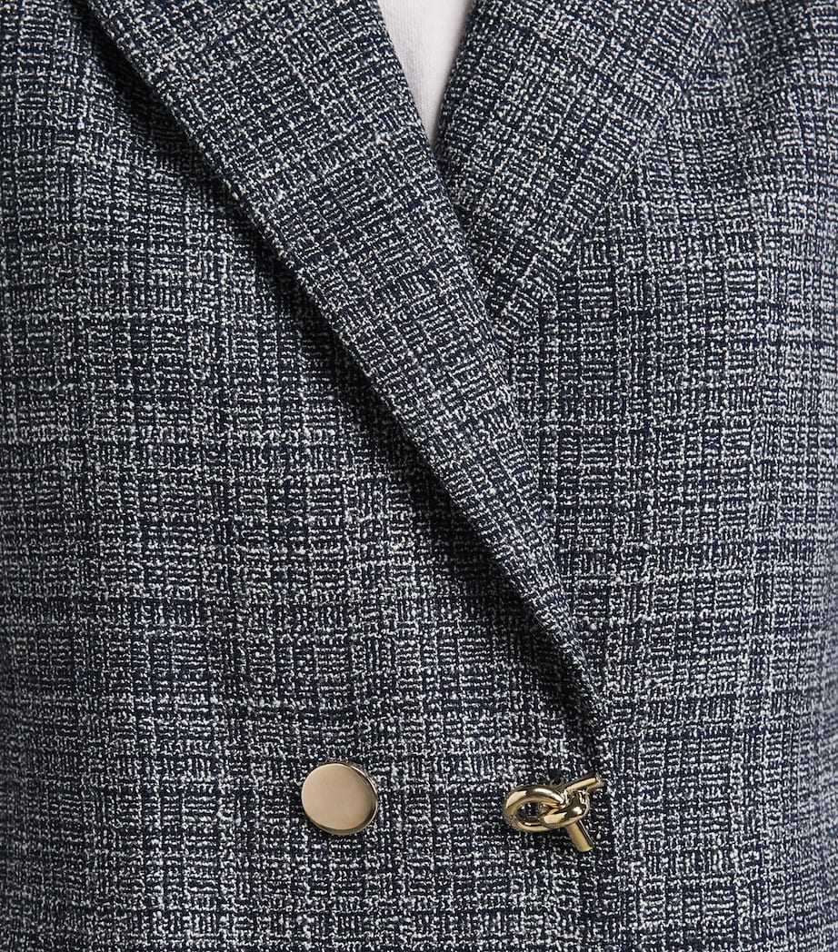 Fabiana Filippi Womens Virgin Wool Balloon Blazer Blu Notte Image 3