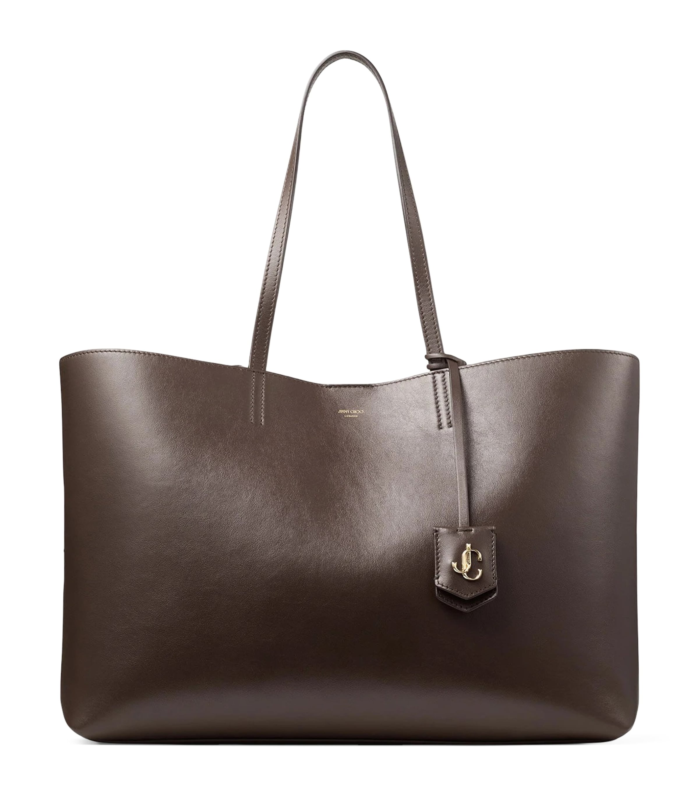 Nine2Five East-West Leather Tote Bag CHOCOLATE/LIGHT GOLD Image 1