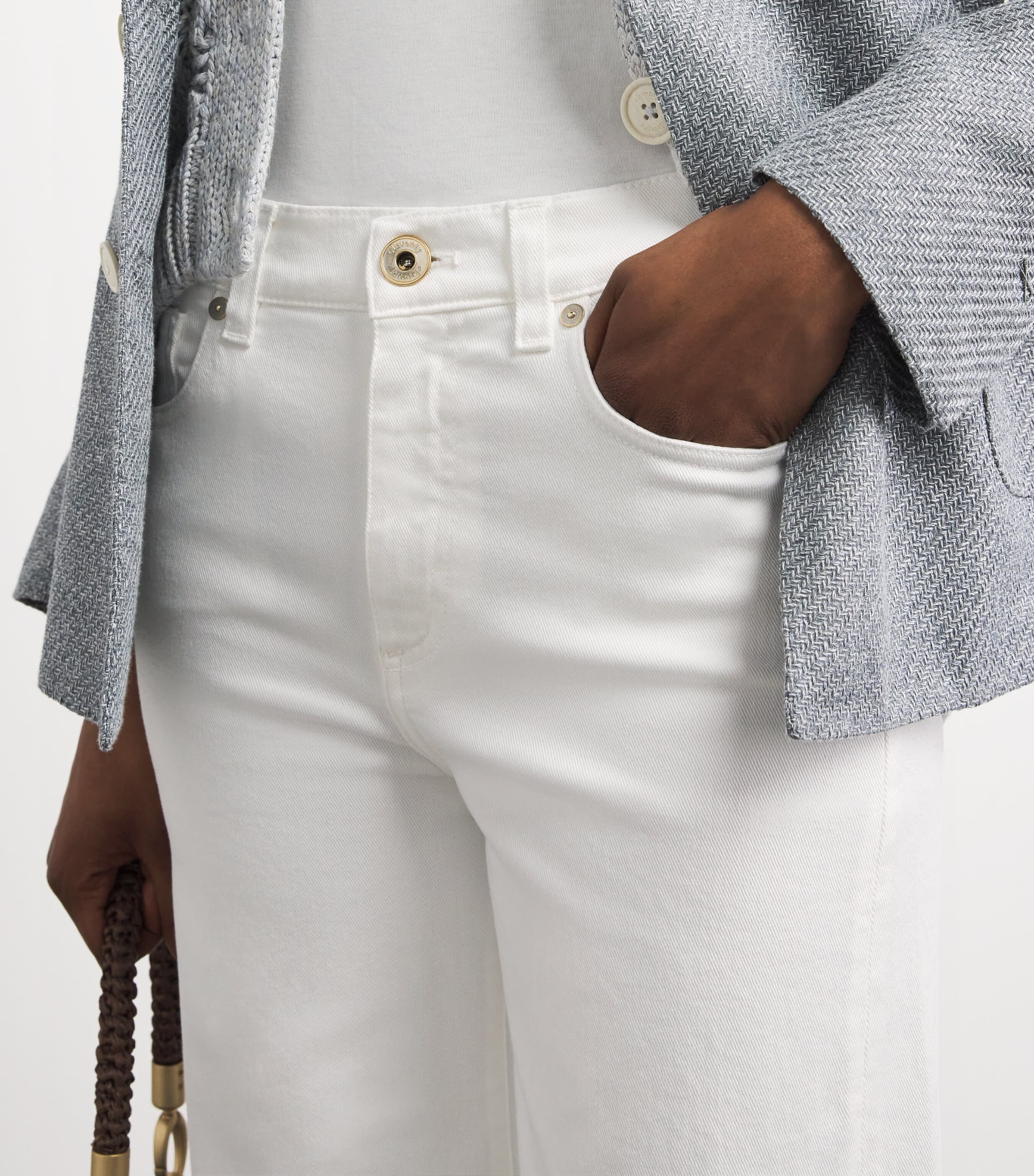 Eleventy Womens Wide-Leg Jeans Bianco Image 3