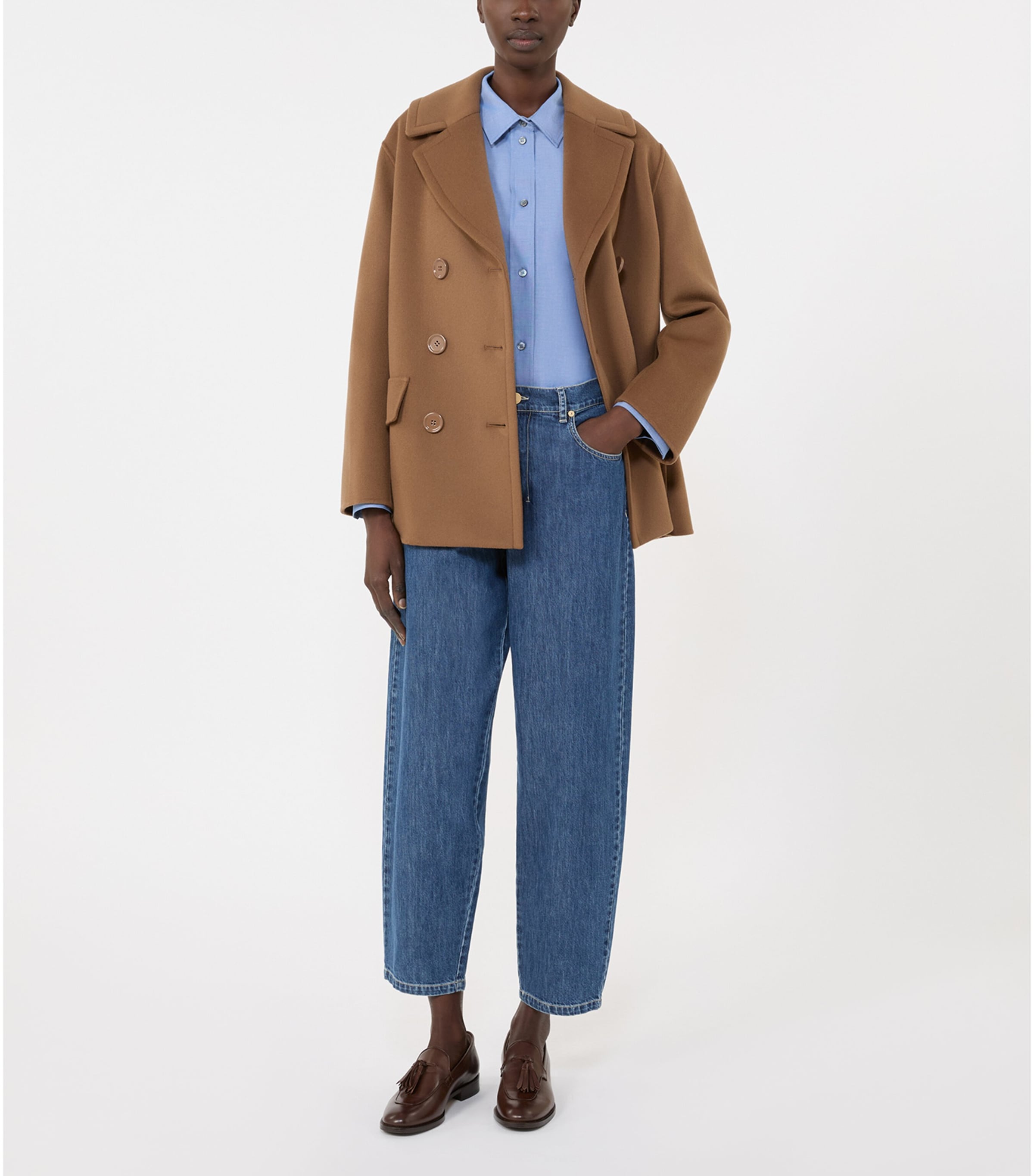 Max Mara Womens Cotton Oxford Shirt Cornflower Blue Image 2