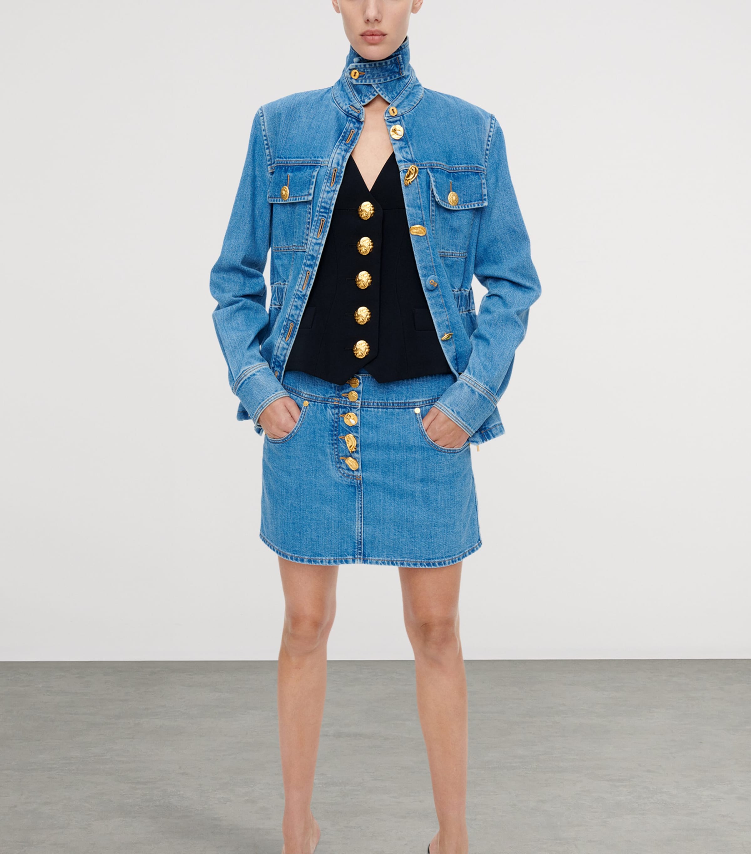 Denim Mini Skirt 700 BLUE Image 2